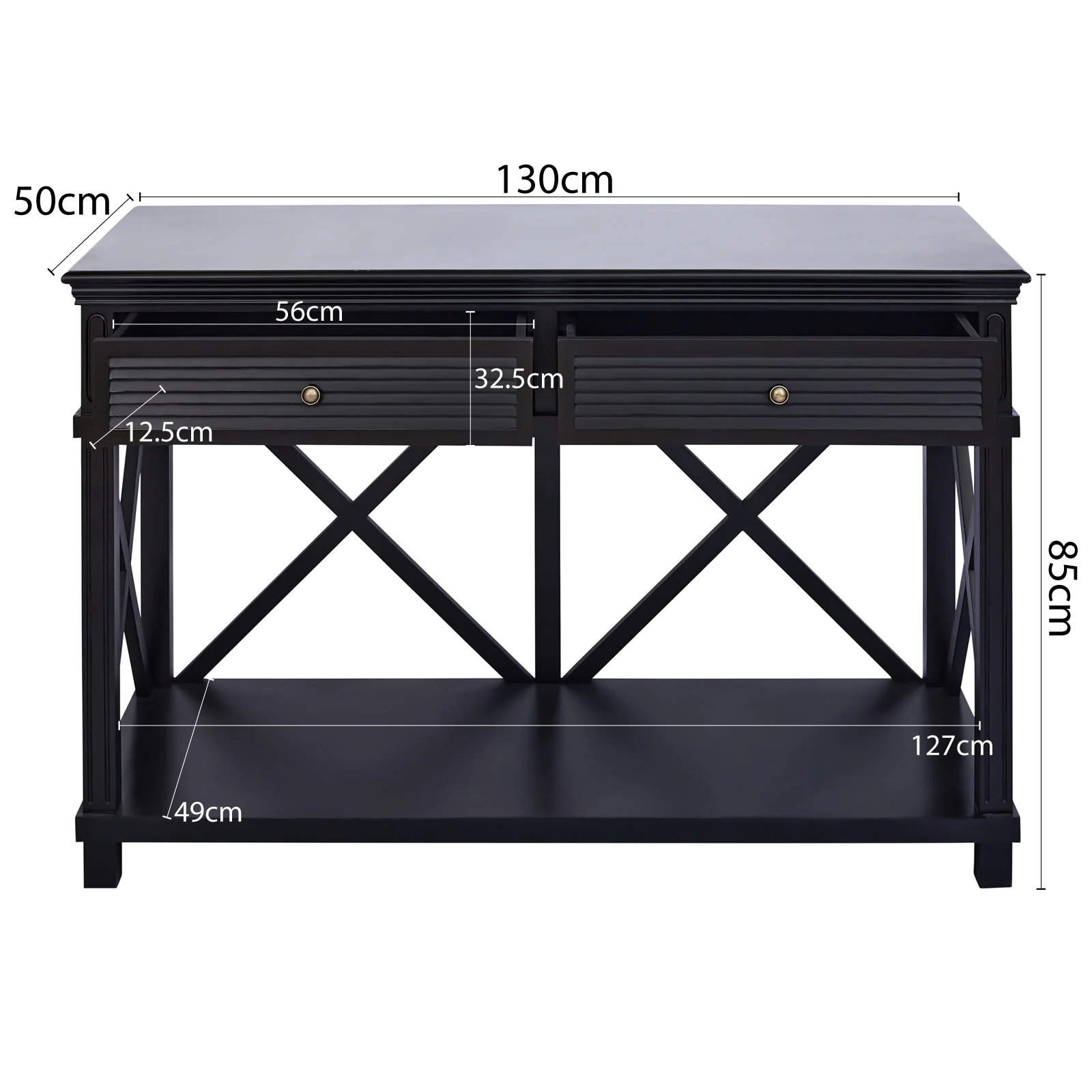 Hamptons Coastal Beach Cross Console Hall Table - Image 25