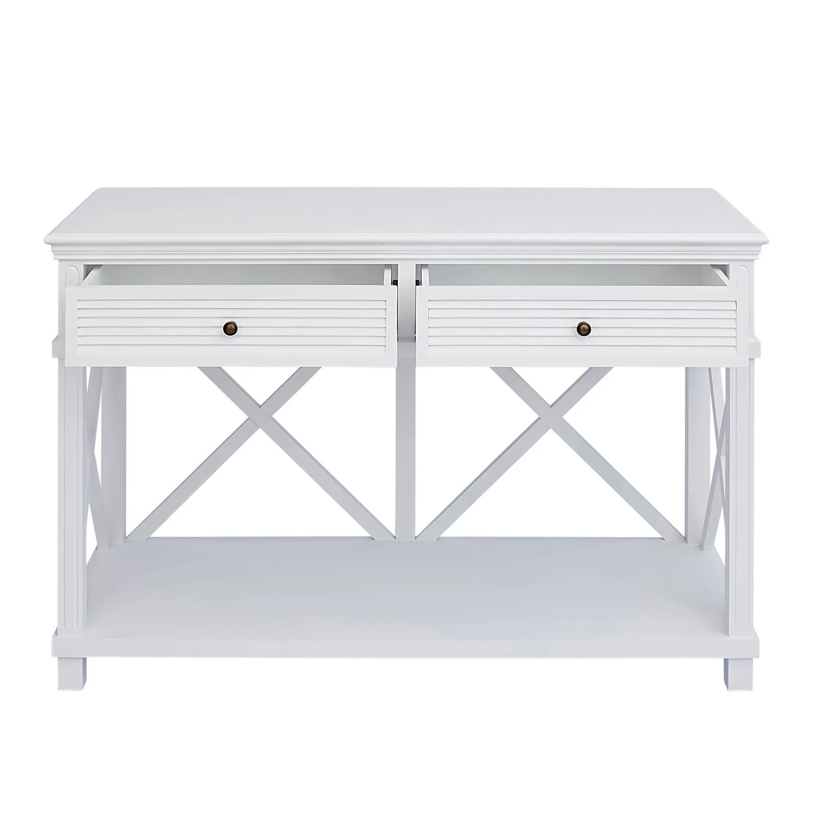Hamptons Coastal Beach Cross Console Hall Table - Image 3