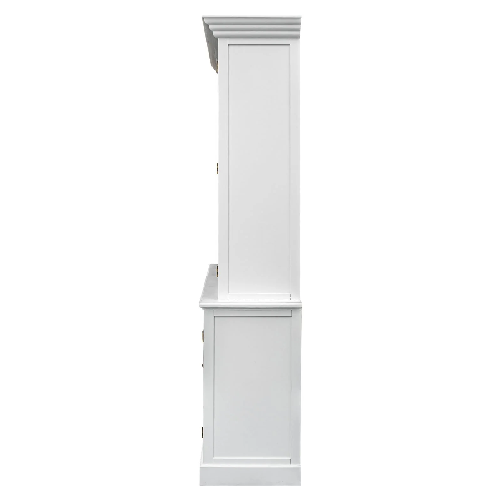 Hamptons Coastal Beach Style Cross Glass Door Hutch Display Cabinet & Buffet Bookcase Cupboard - Image 5