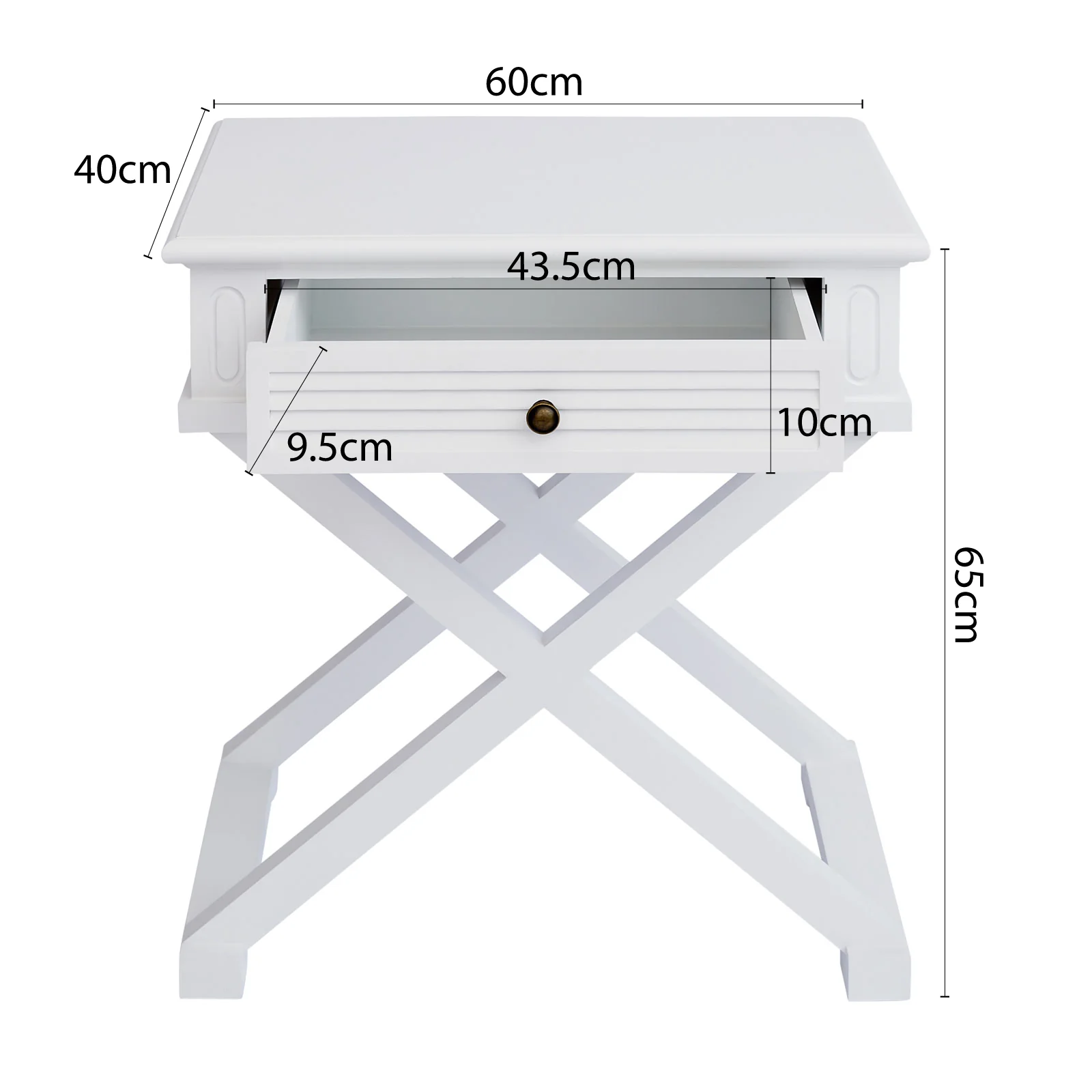 Hamptons Coastal Beach Cross Leg Bedside Table - Image 12