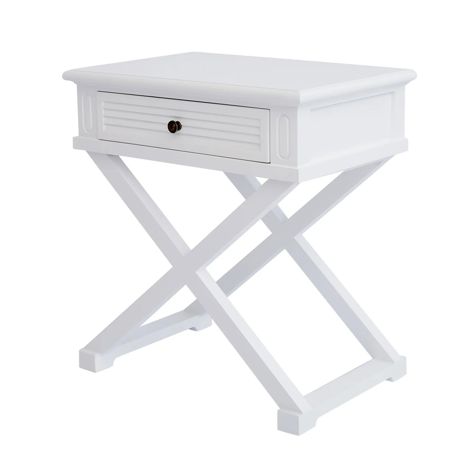 Hamptons Coastal Beach Cross Leg Bedside Table - Image 3