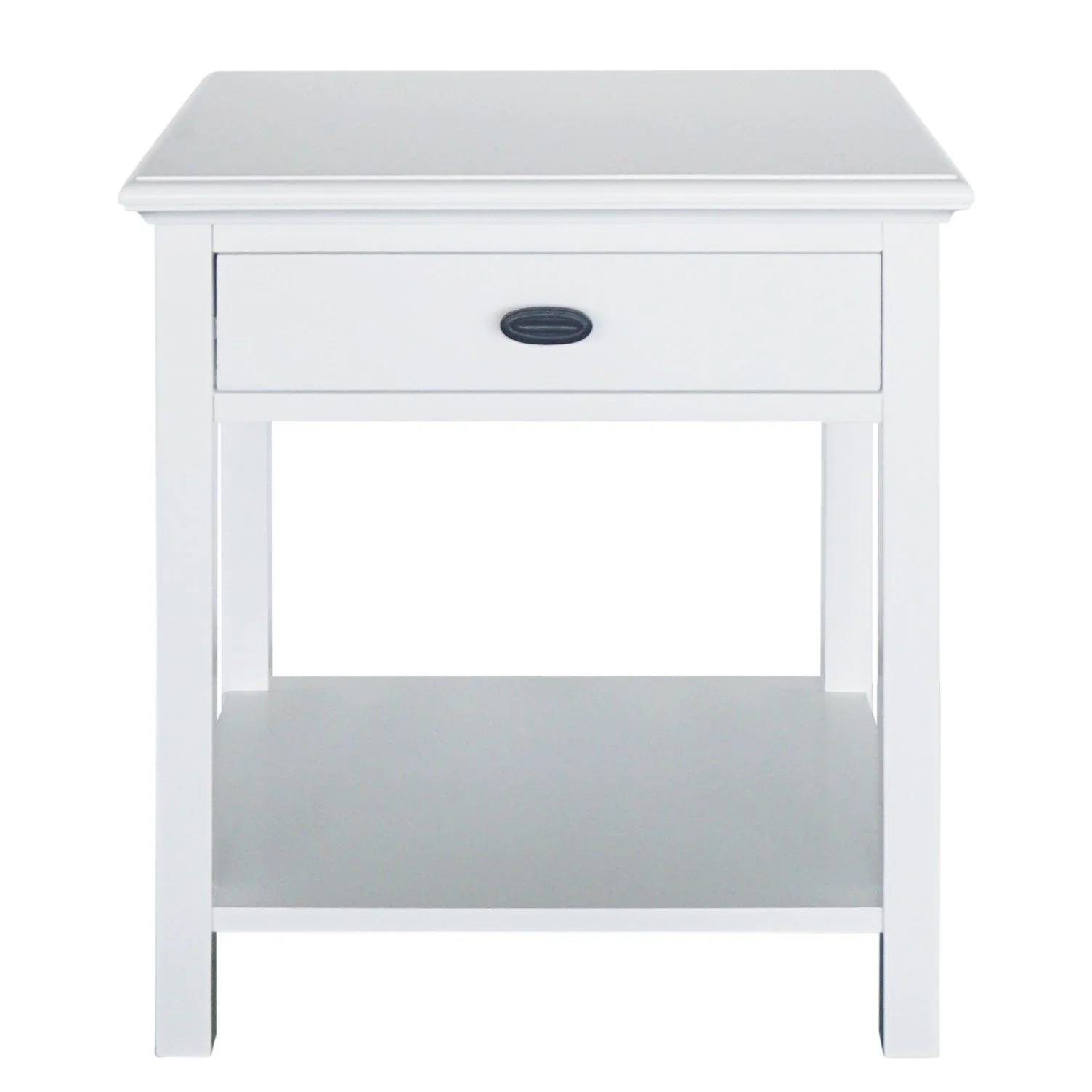 Hamptons Coastal Bedside Table with Magazine Tray - Image 10
