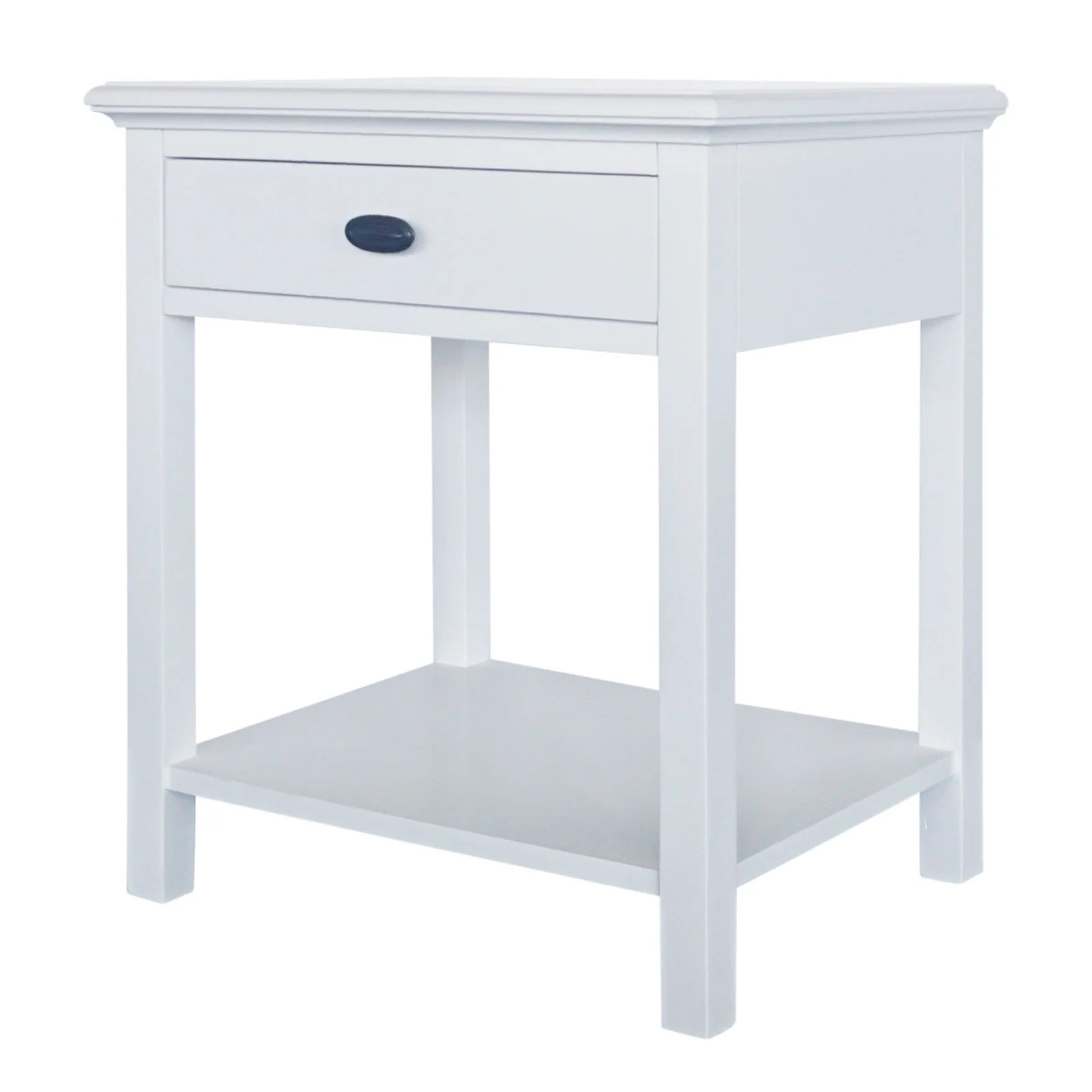 Hamptons Coastal Bedside Table with Magazine Tray - Image 12