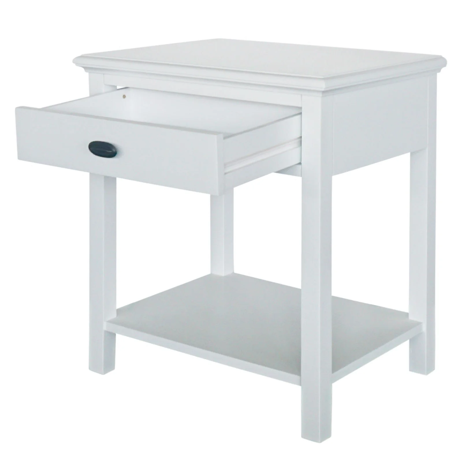 Hamptons Coastal Bedside Table with Magazine Tray - Image 14