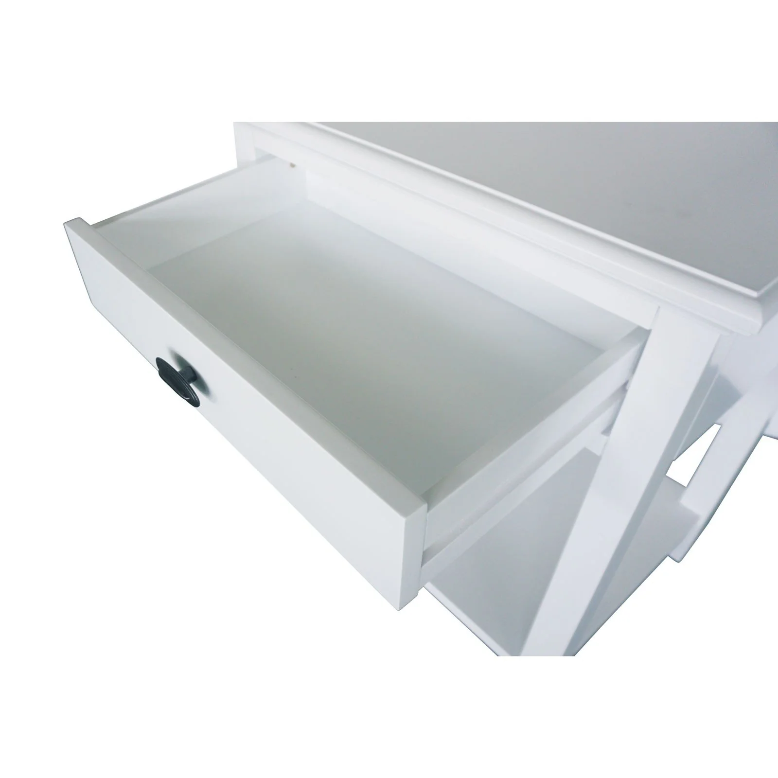 Hamptons Coastal Bedside Table with Magazine Tray - Image 15