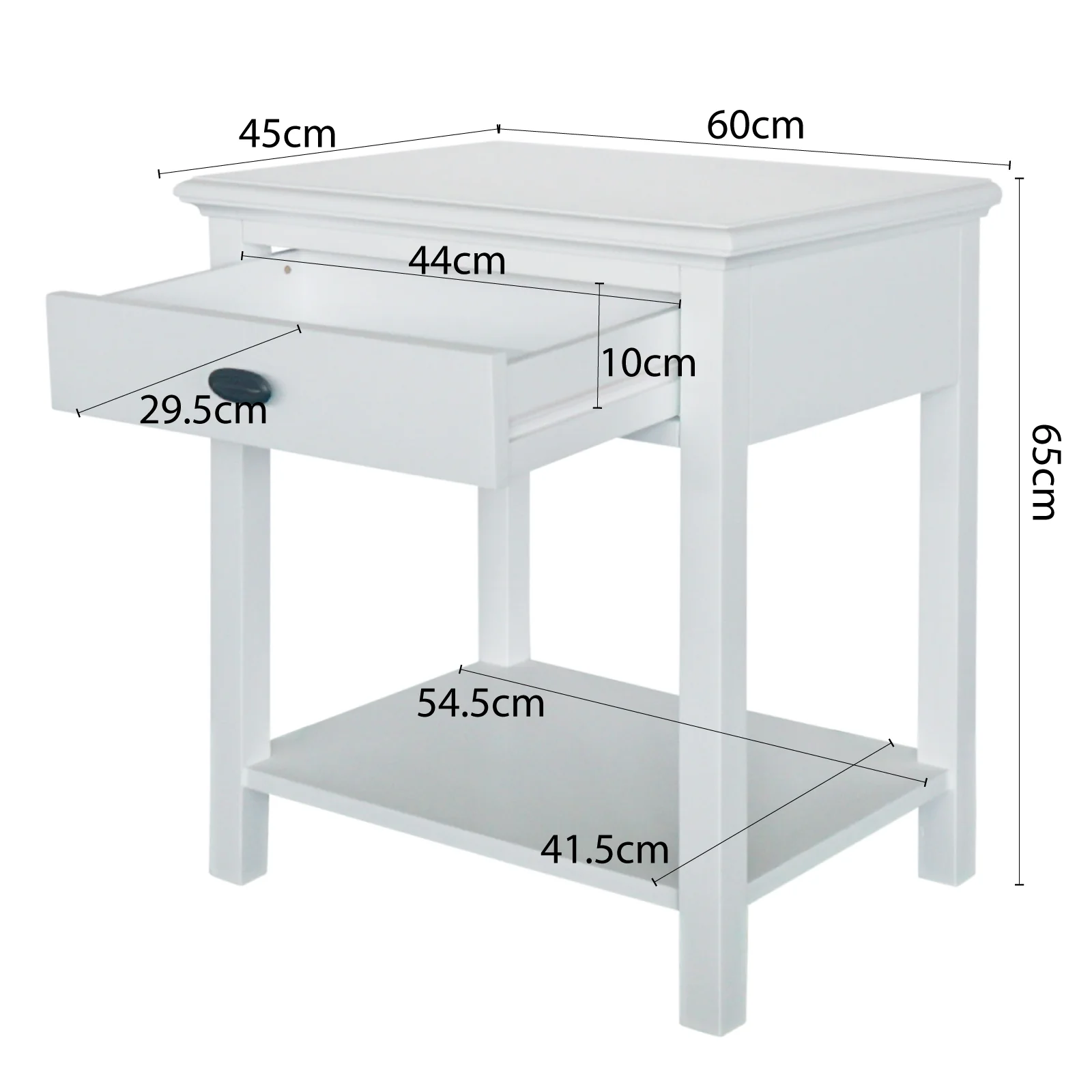 Hamptons Coastal Bedside Table with Magazine Tray - Image 18