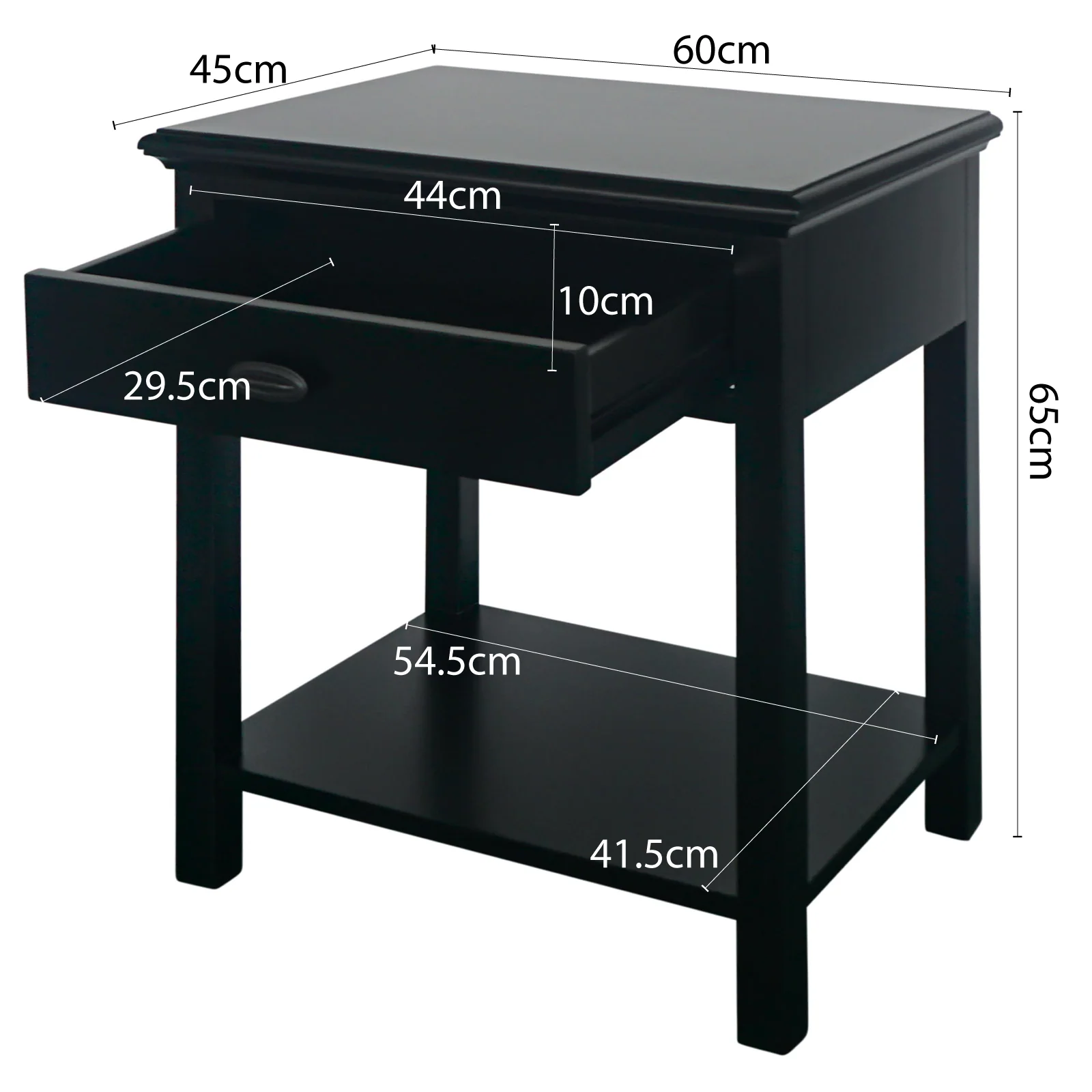Hamptons Coastal Bedside Table with Magazine Tray - Image 9