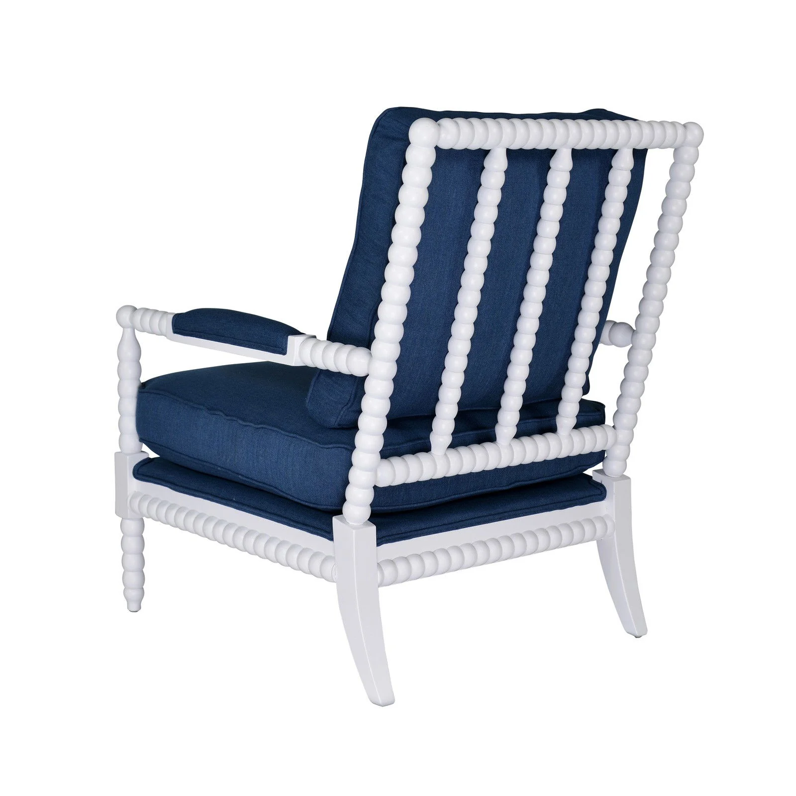 Hamptons Coastal Bobbin Linen and Timber Armchair - Image 22