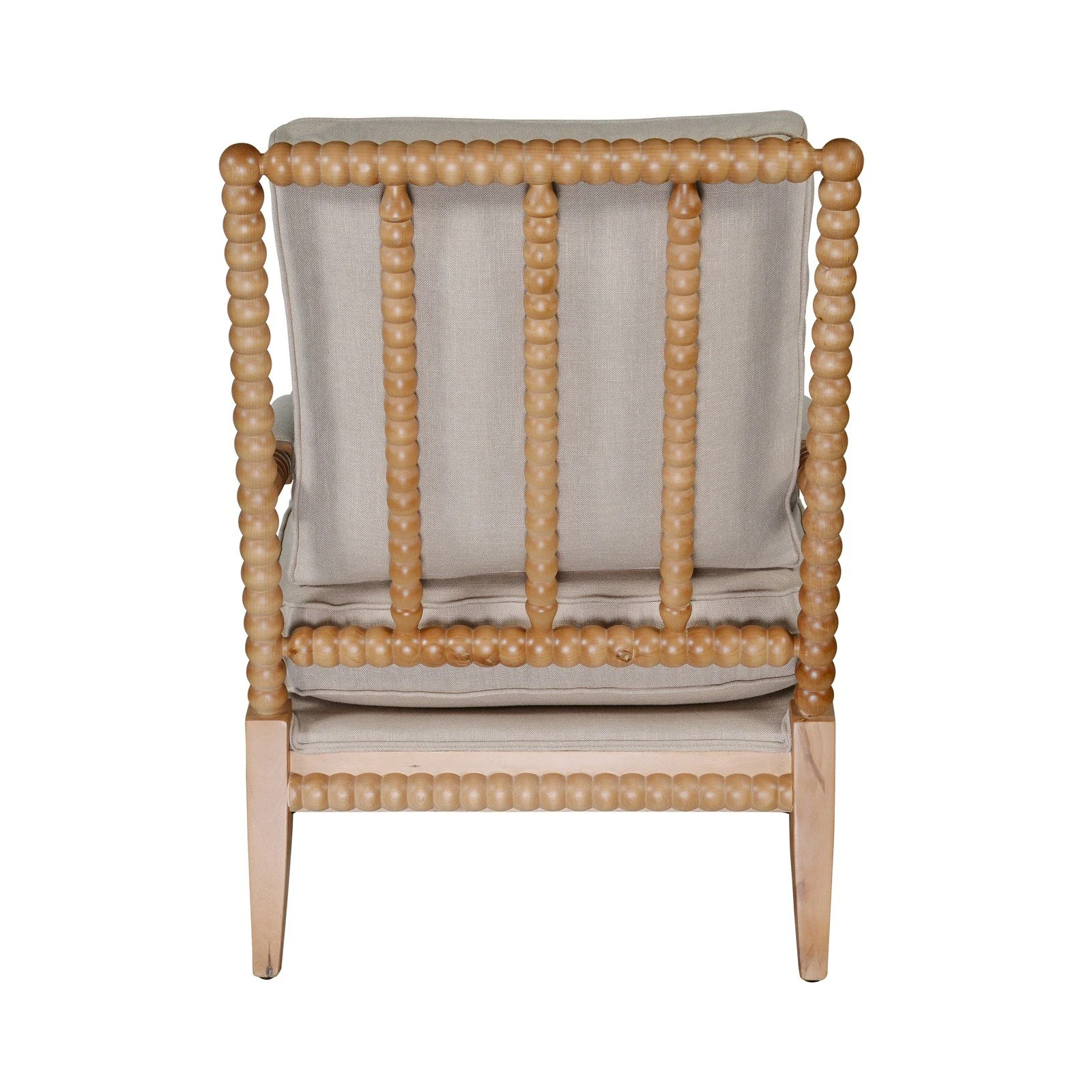Hamptons Coastal Bobbin Linen and Timber Armchair - Image 33