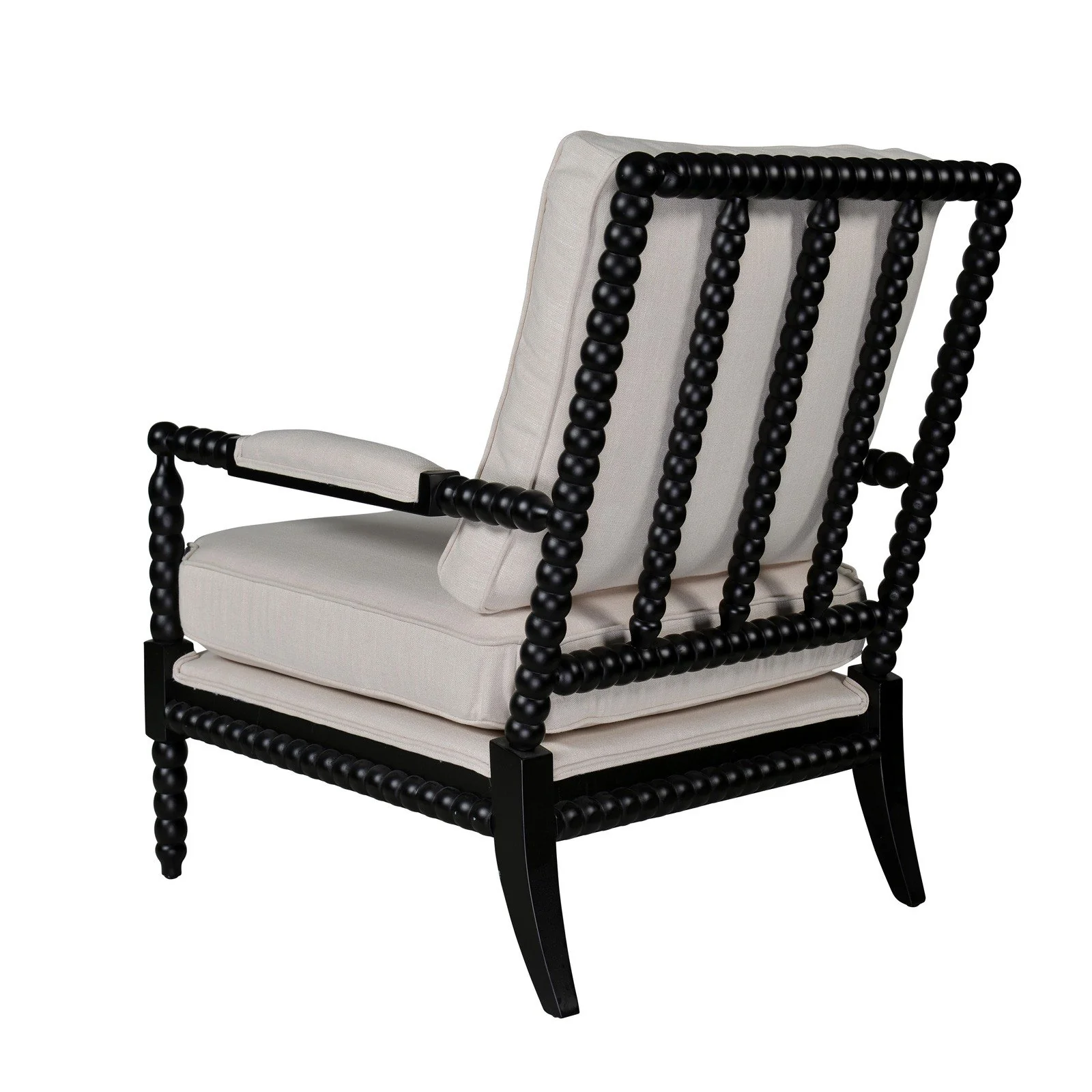 Hamptons Coastal Bobbin Linen and Timber Armchair - Image 49