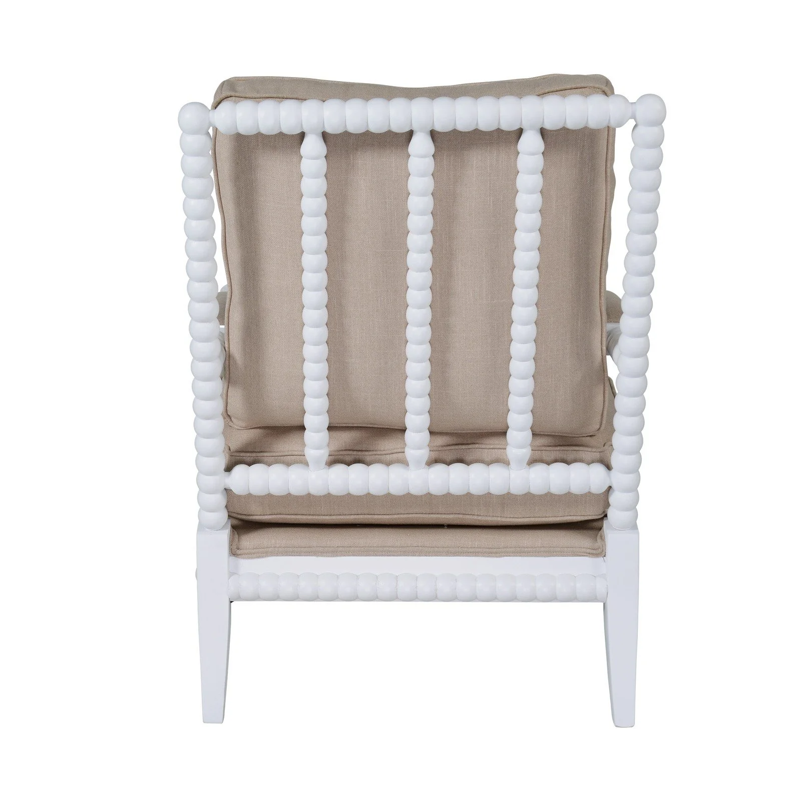 Hamptons Coastal Bobbin Linen and Timber Armchair - Image 7