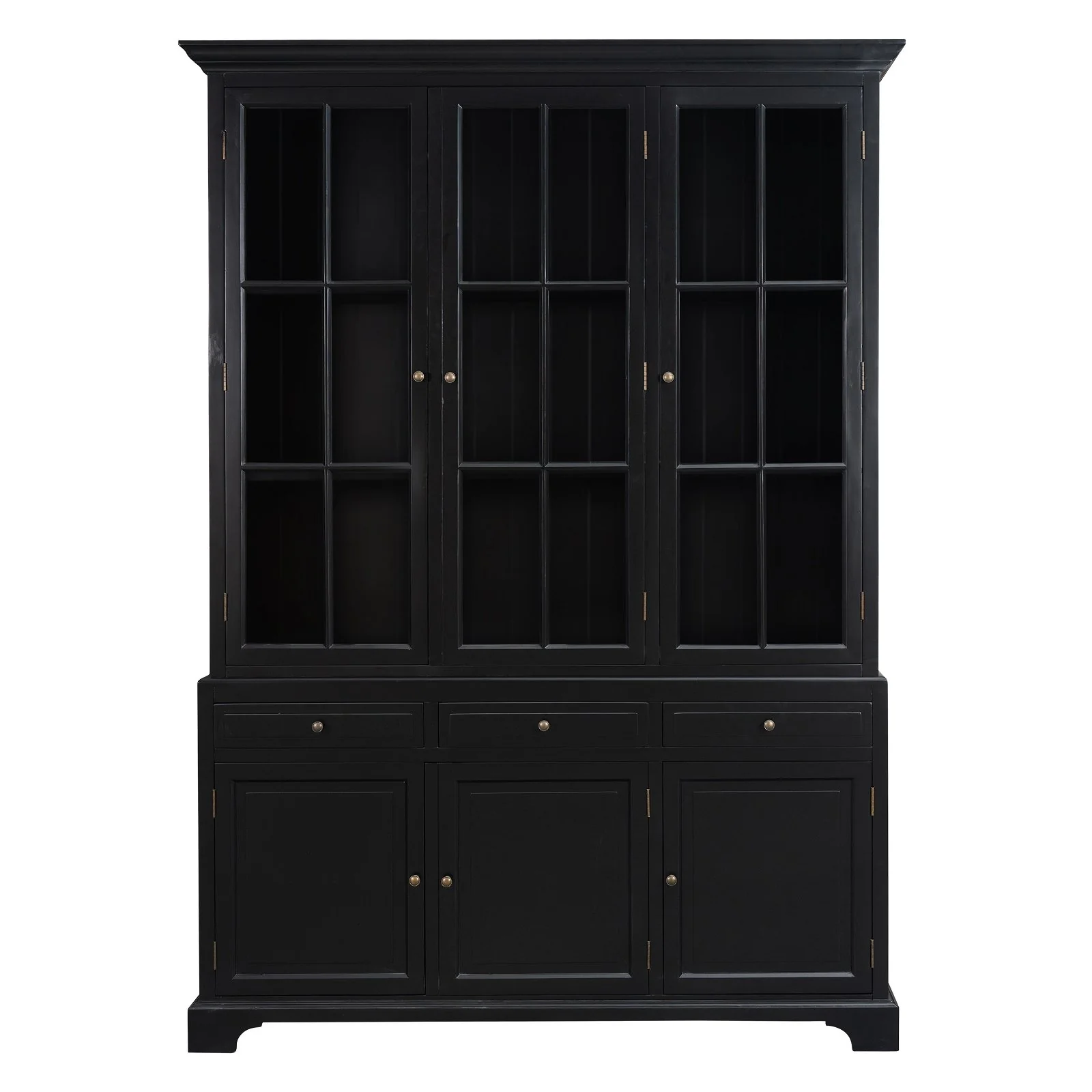 Hamptons Coastal Buffet and Hutch Glass Display Cabinet Bookcase - Image 15