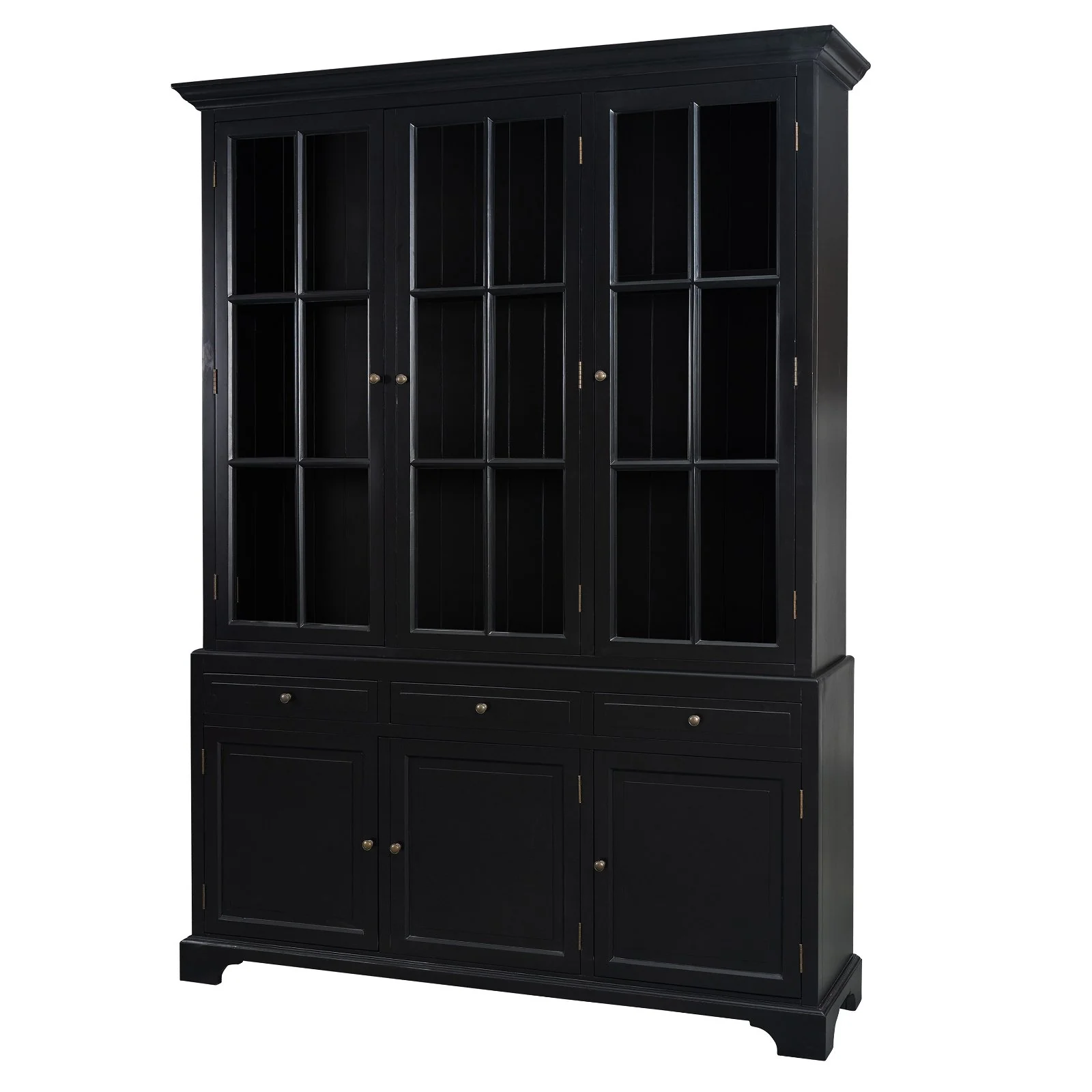 Hamptons Coastal Buffet and Hutch Glass Display Cabinet Bookcase - Image 17