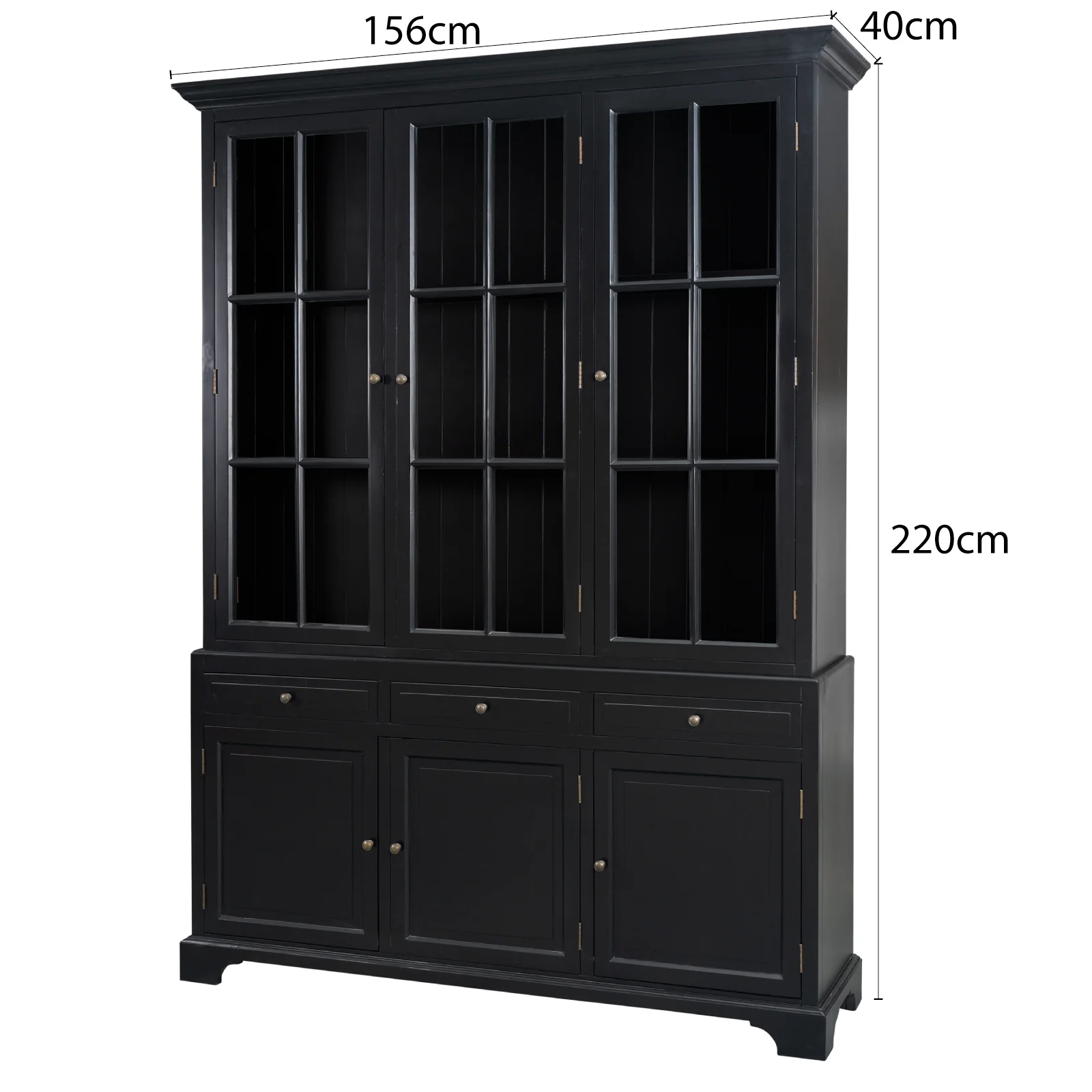 Hamptons Coastal Buffet and Hutch Glass Display Cabinet Bookcase - Image 27