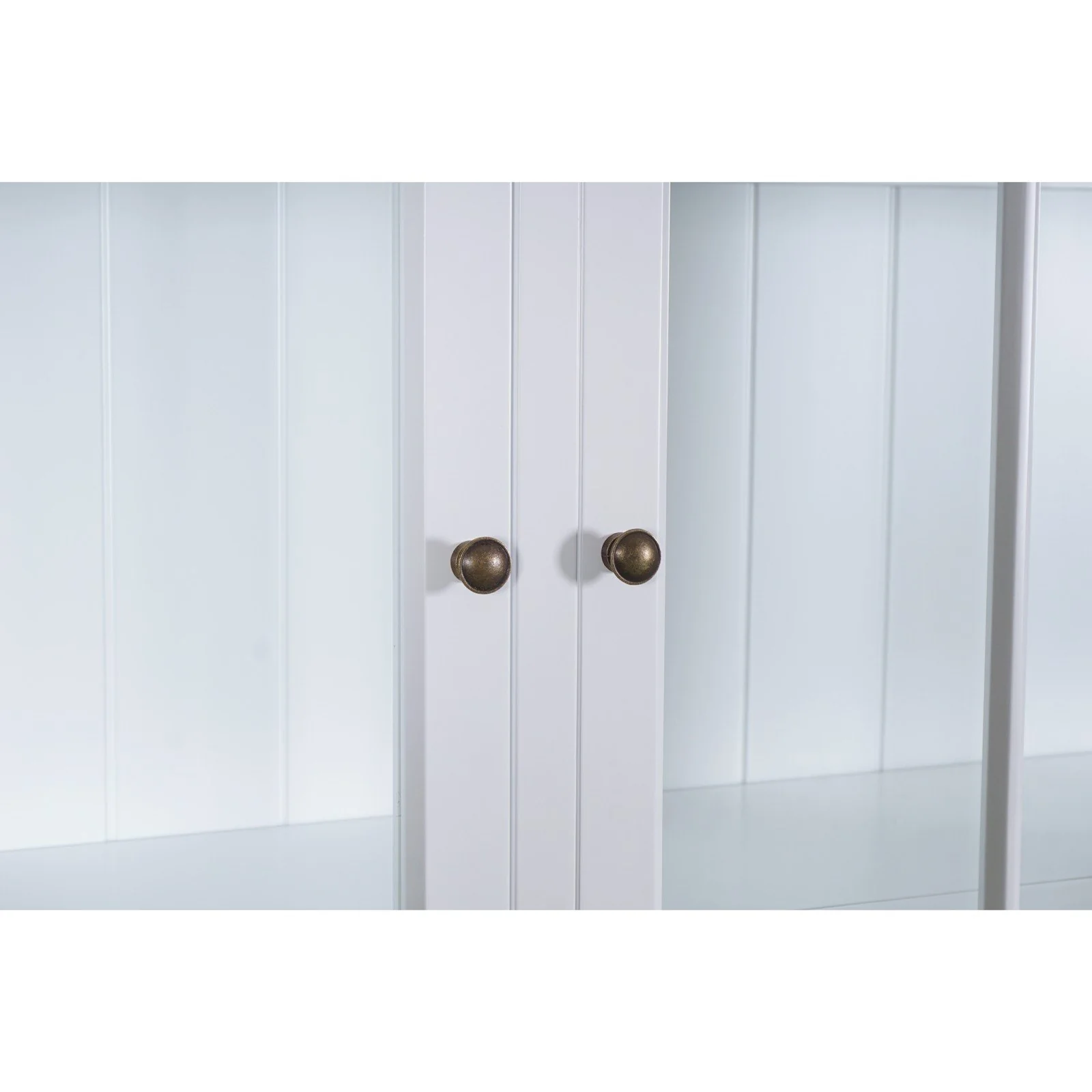 Hamptons Coastal Buffet and Hutch Glass Display Cabinet Bookcase - Image 8