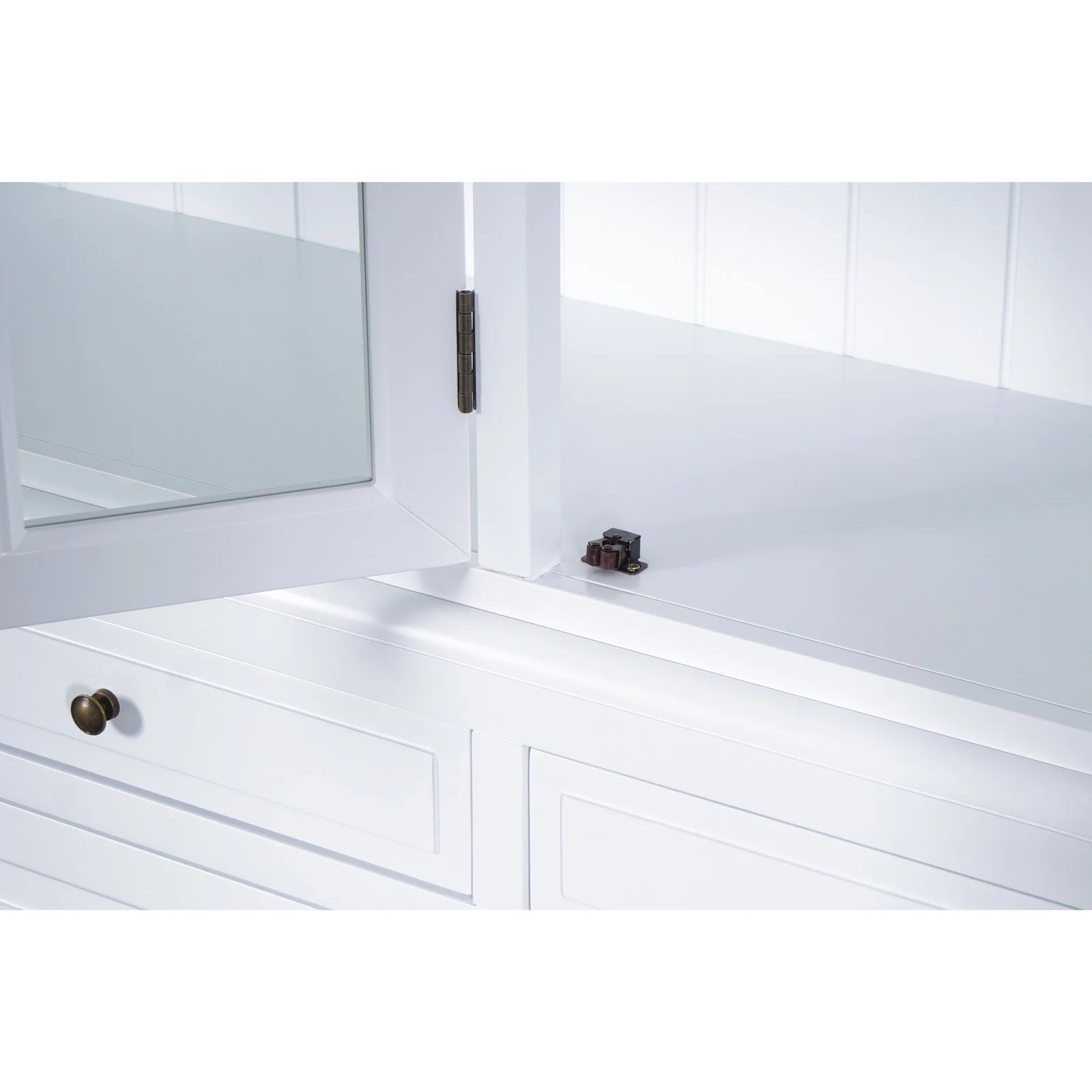 Hamptons Coastal Buffet and Hutch Glass Display Cabinet Bookcase - Image 9