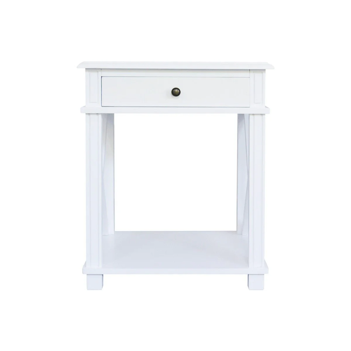 Hamptons Coastal Cross 1 Drawer Bedside Table - Image 14