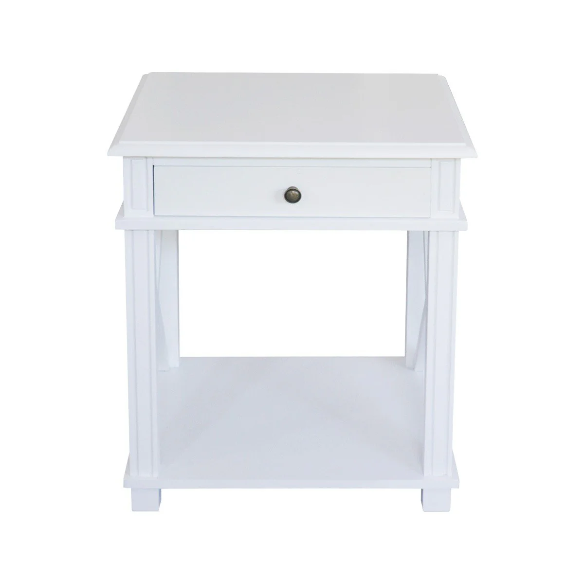 Hamptons Coastal Cross 1 Drawer Bedside Table - Image 16