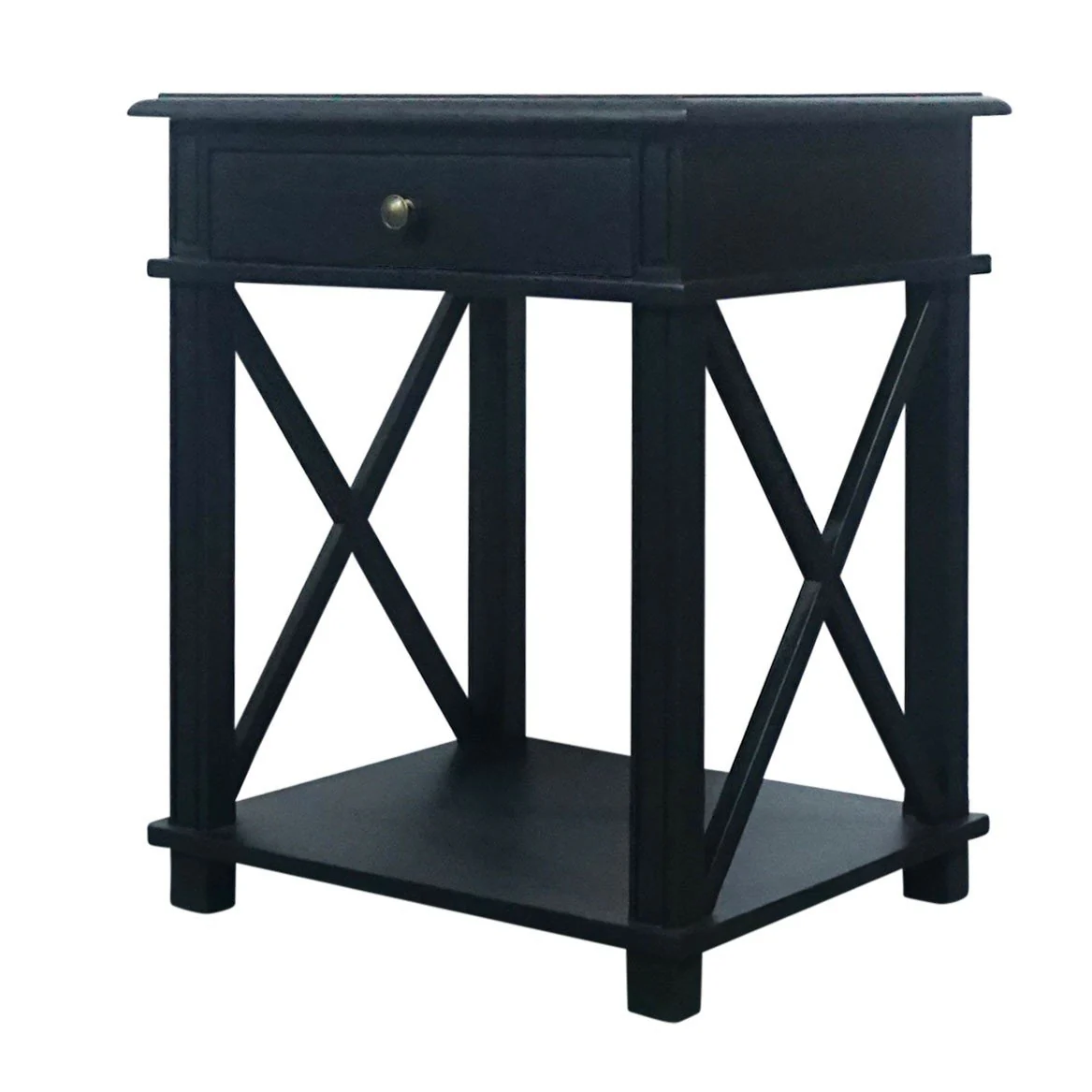 Hamptons Coastal Cross 1 Drawer Bedside Table - Image 31