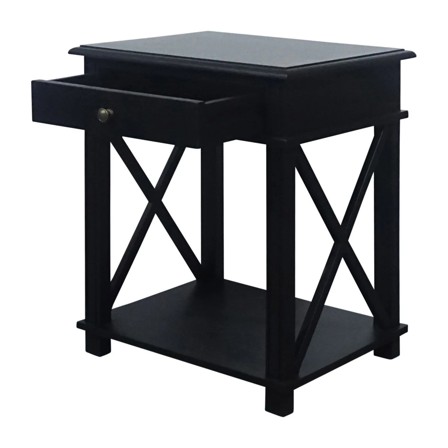 Hamptons Coastal Cross 1 Drawer Bedside Table - Image 35