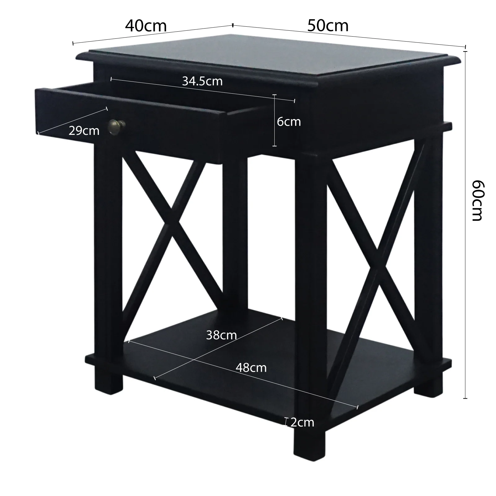 Hamptons Coastal Cross 1 Drawer Bedside Table - Image 39