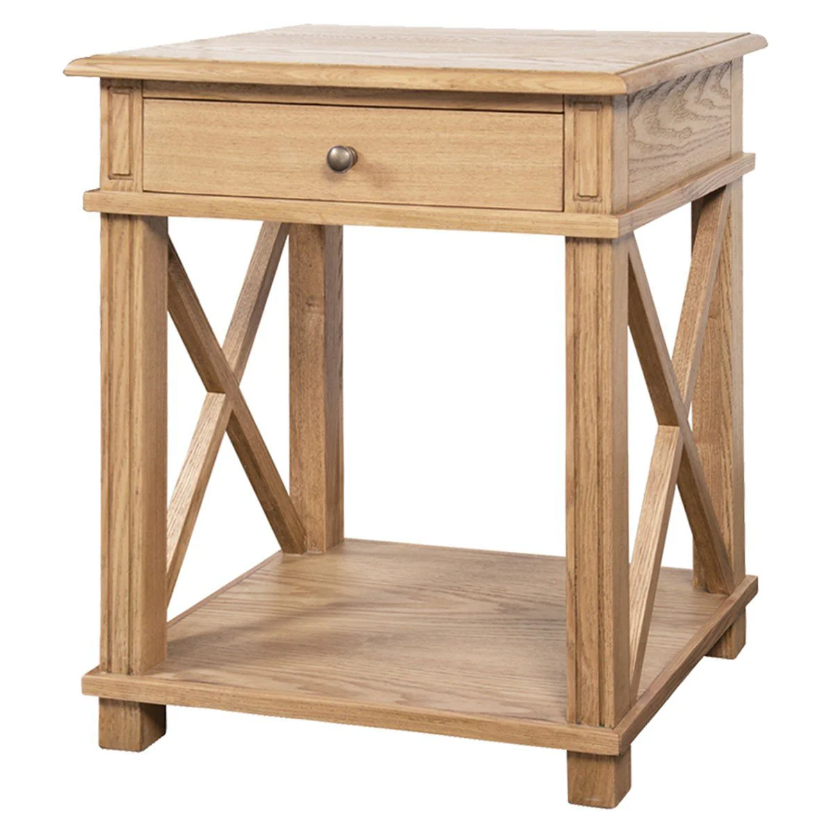 Hamptons Coastal Cross 1 Drawer Bedside Table - Image 4
