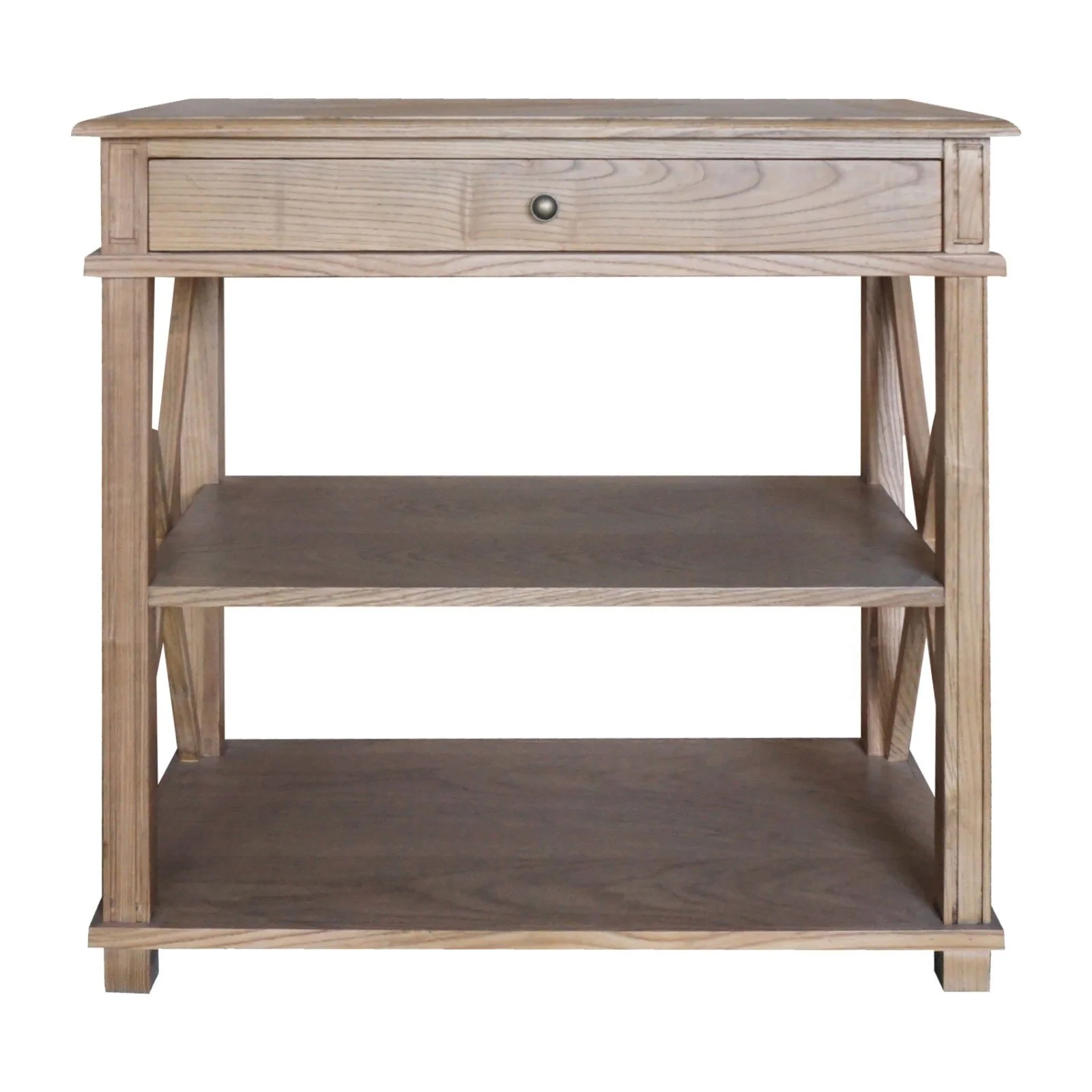 Hamptons Coastal Cross 1 Drawer Bedside Table with Shelf - Image 13