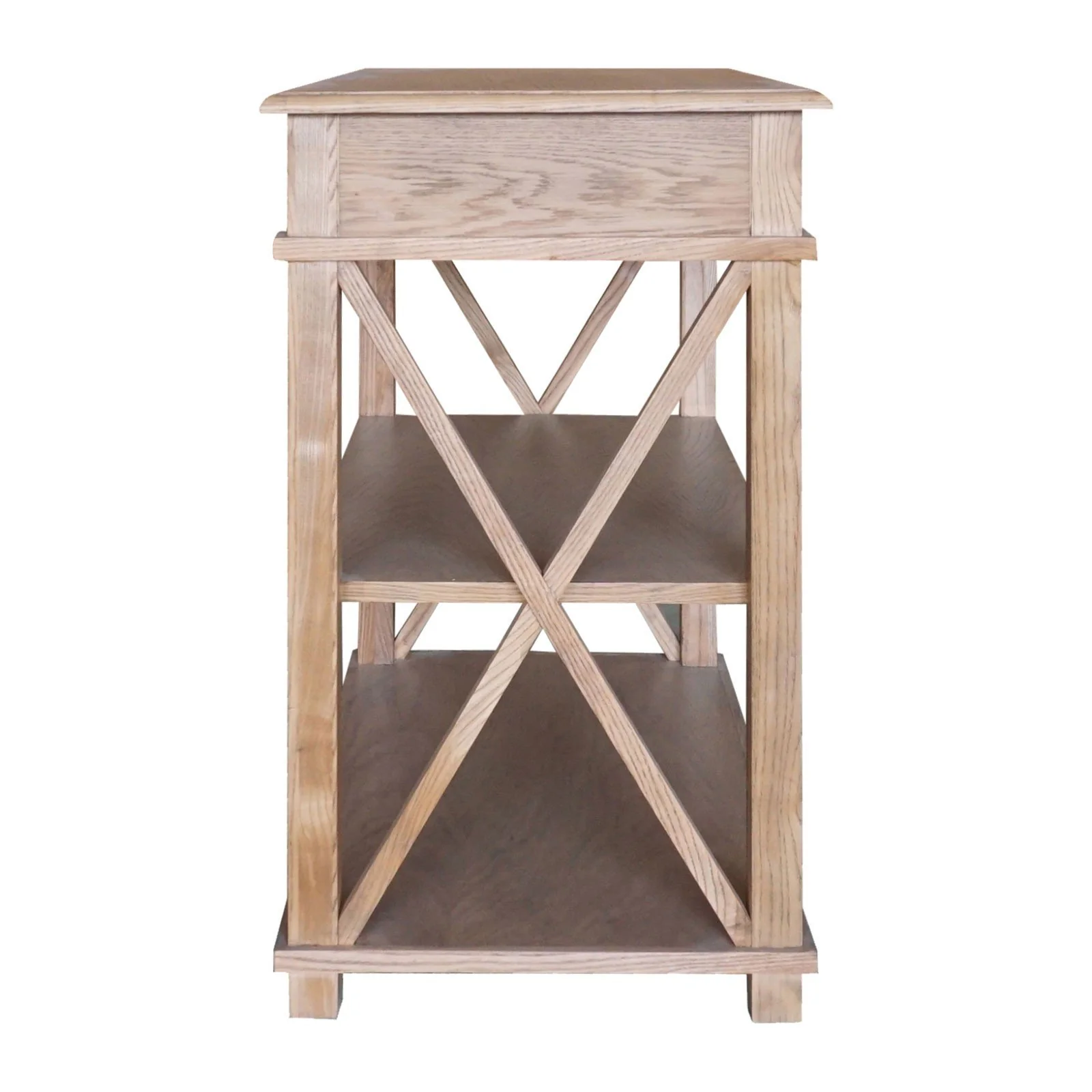 Hamptons Coastal Cross 1 Drawer Bedside Table with Shelf - Image 15
