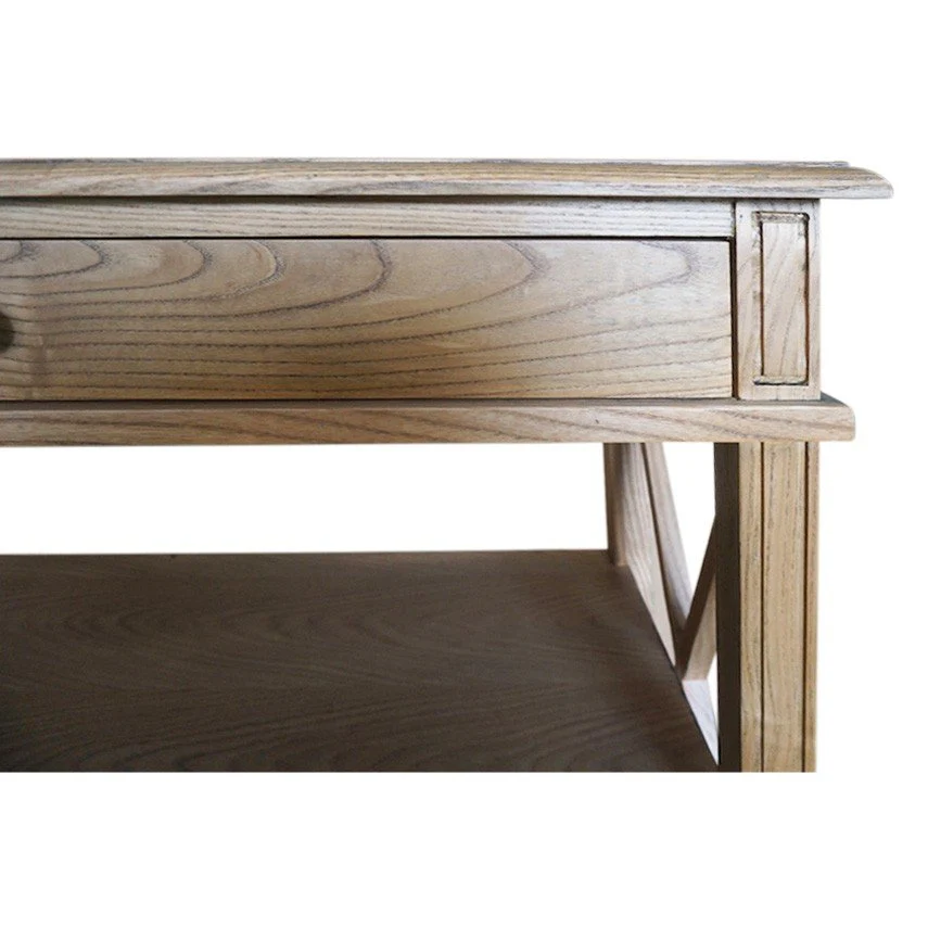 Hamptons Coastal Cross 1 Drawer Bedside Table with Shelf - Image 17