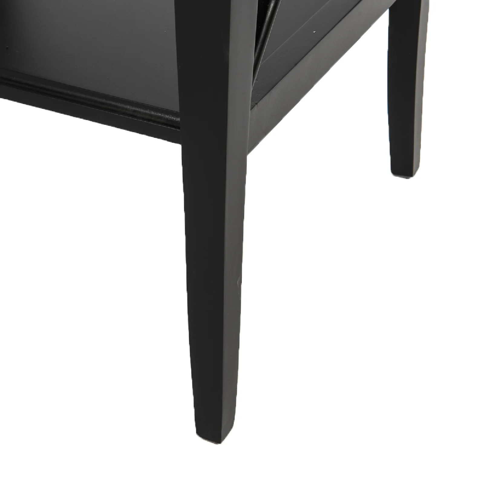 Hamptons Coastal Cross Side Curvy leg Bedside Lamp Table with Drawer White/Black - Image 10