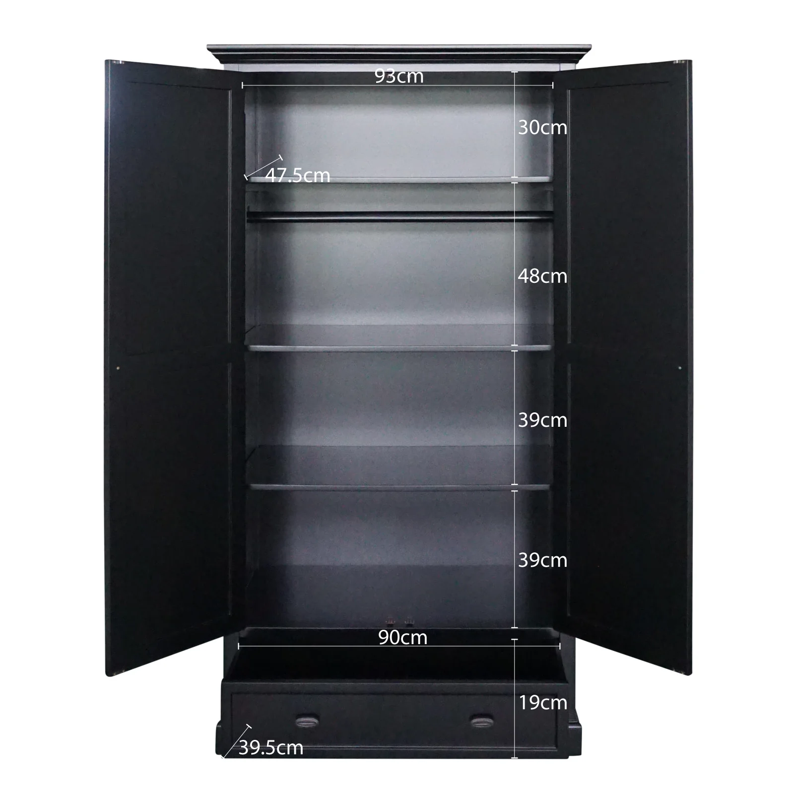 Hamptons Coastal Crossed One Drawer Wardrobe - Image 12