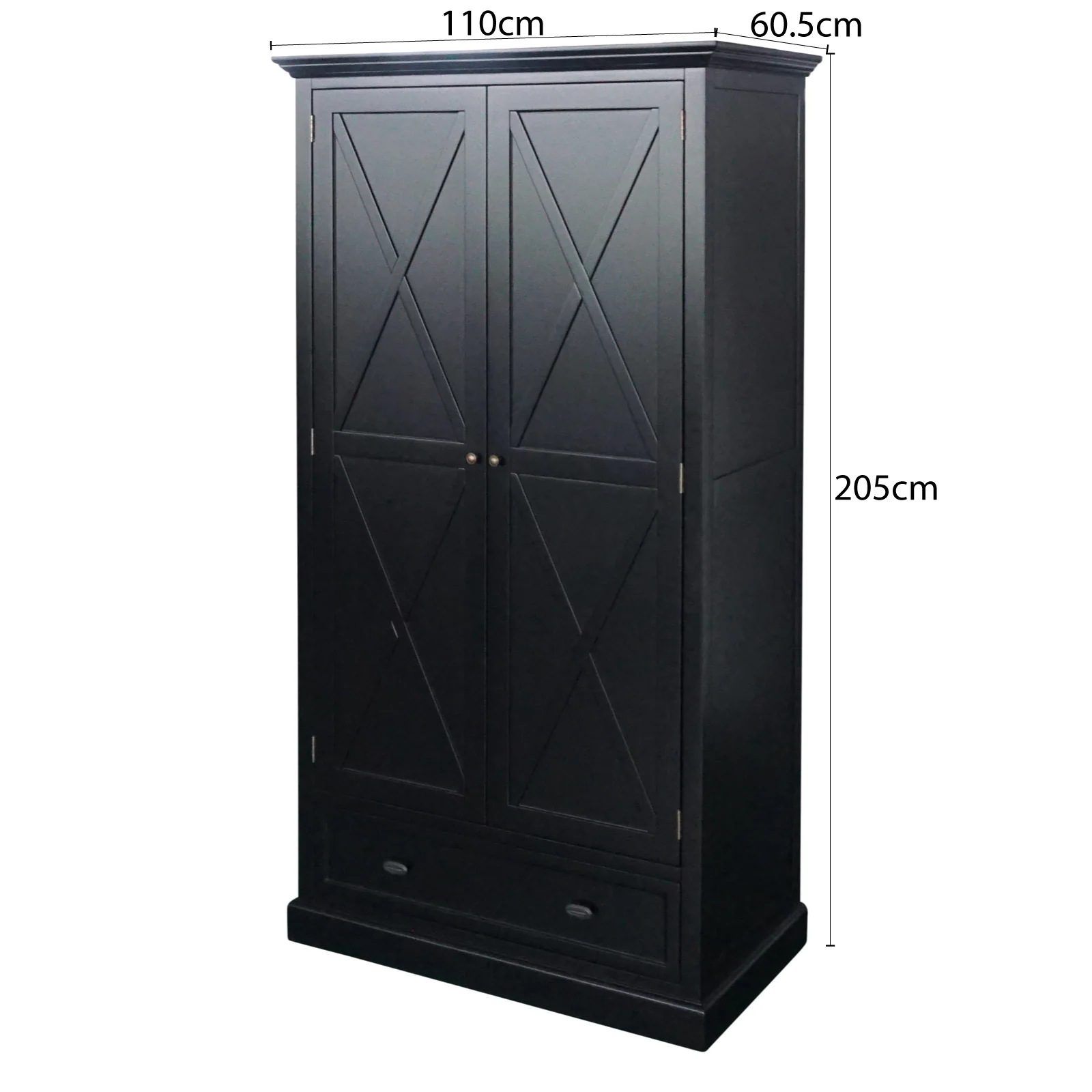 Hamptons Coastal Crossed One Drawer Wardrobe - Image 13