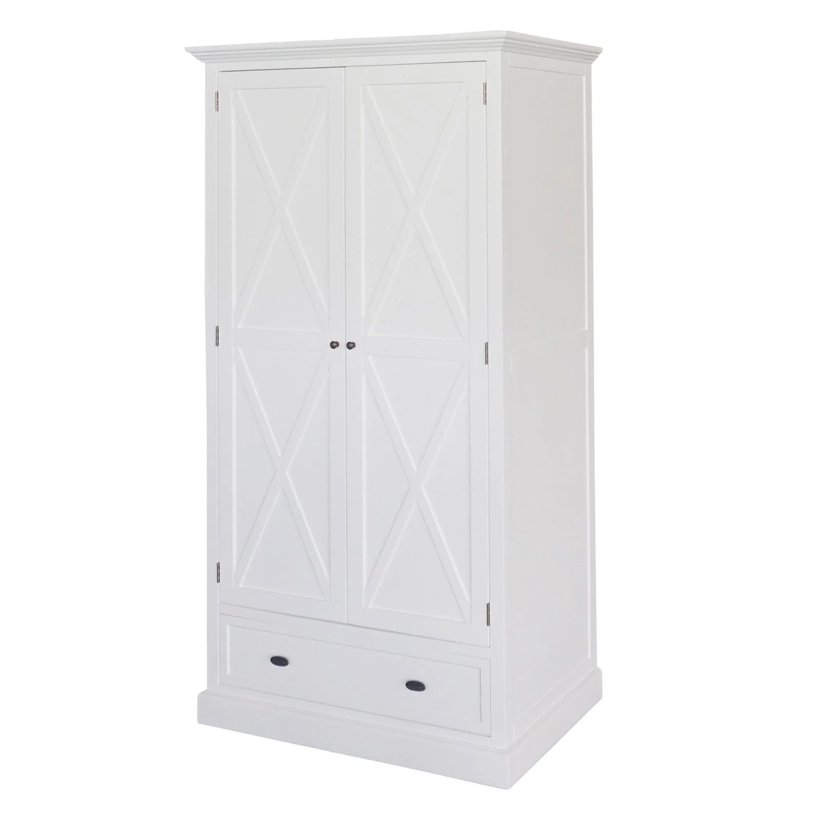 Hamptons Coastal Crossed One Drawer Wardrobe - Image 17