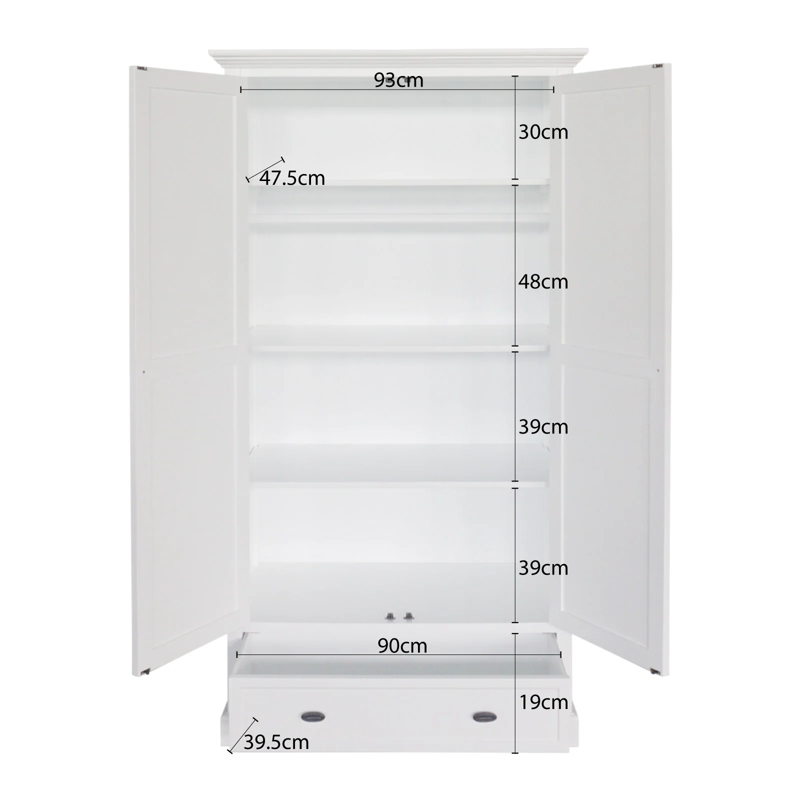 Hamptons Coastal Crossed One Drawer Wardrobe - Image 25