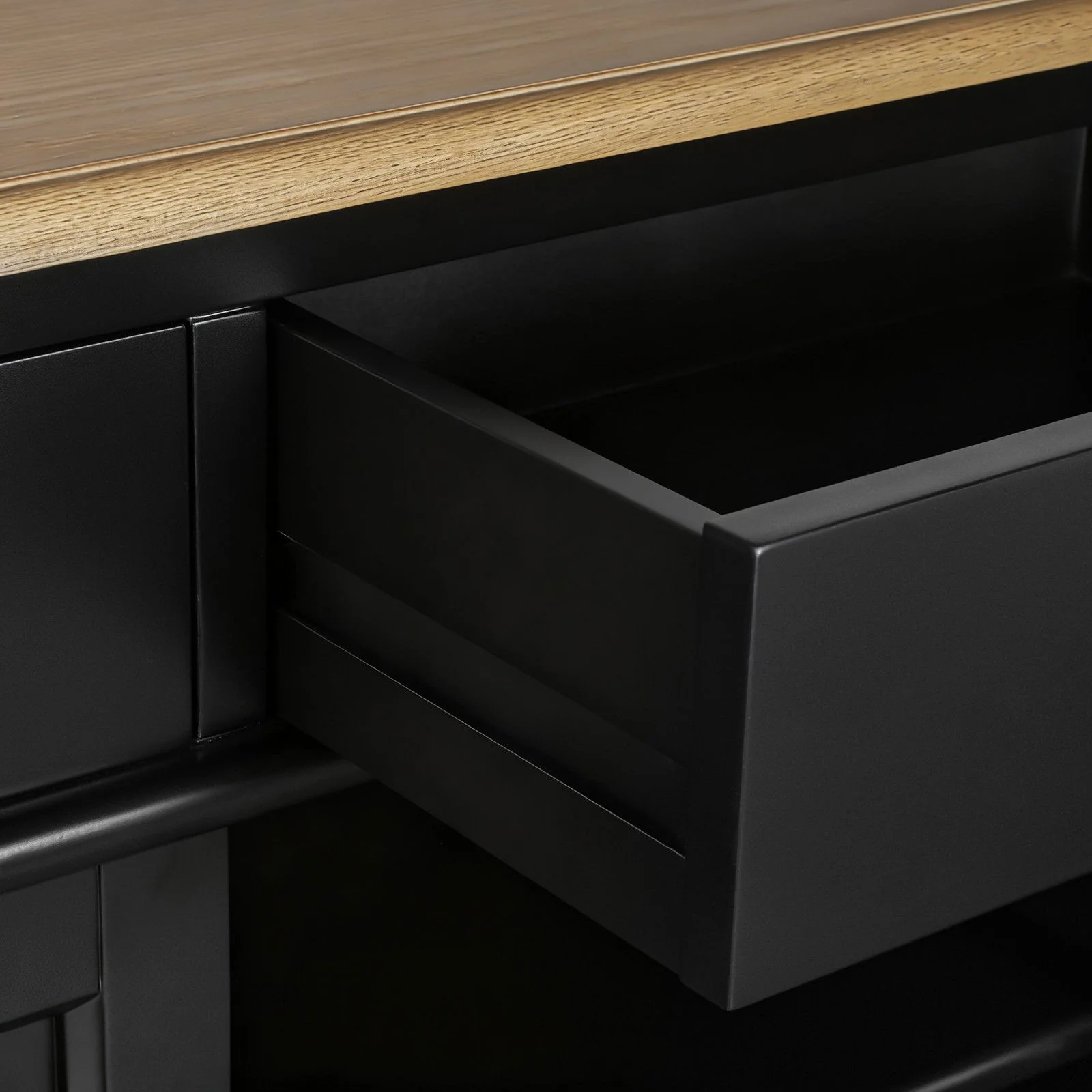 Hamptons Coastal Curve Ash Top Sideboard Buffet & Two Drawers Console Cabinet - Image 16