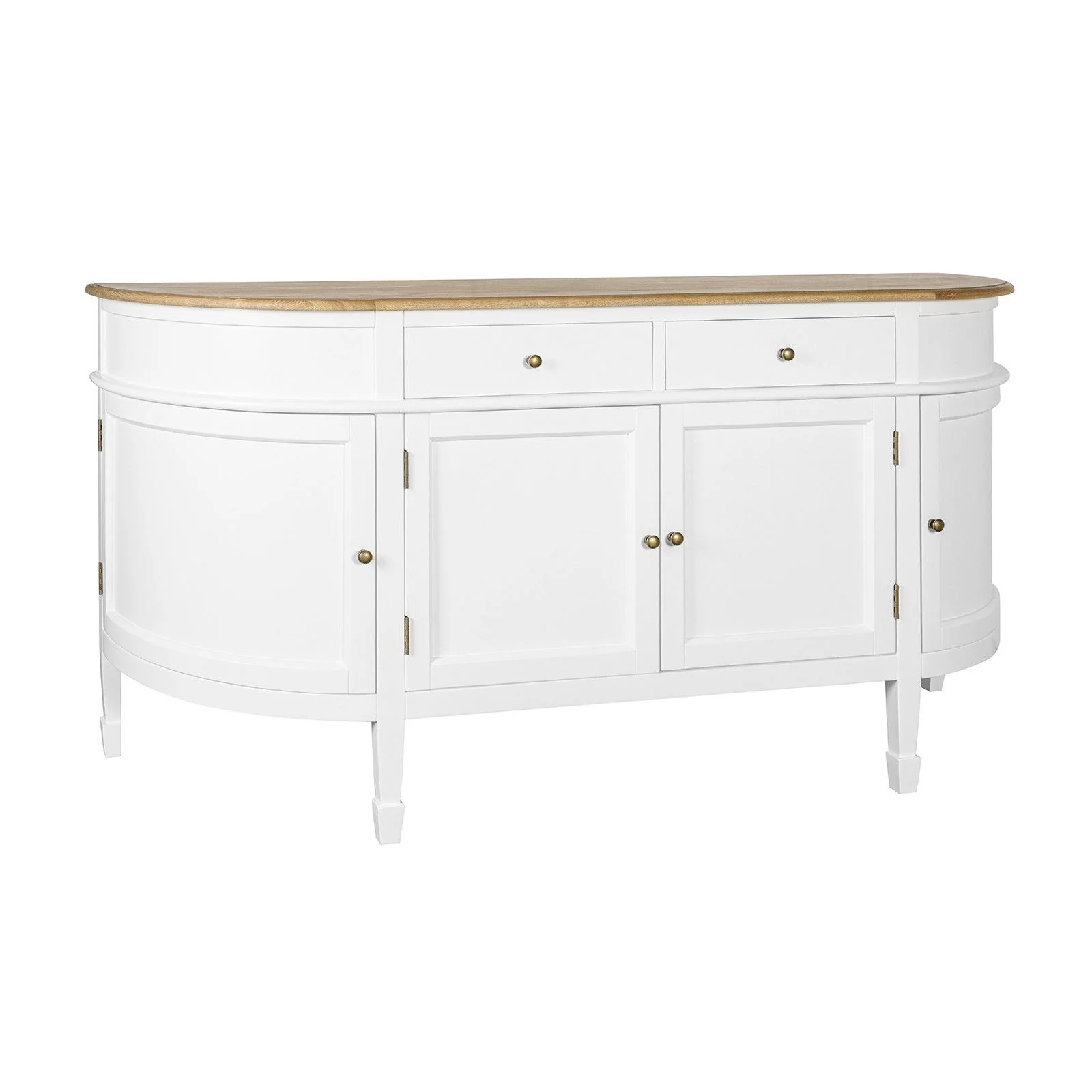 Hamptons Coastal Curve Ash Top Sideboard Buffet & Two Drawers Console Cabinet - Image 3