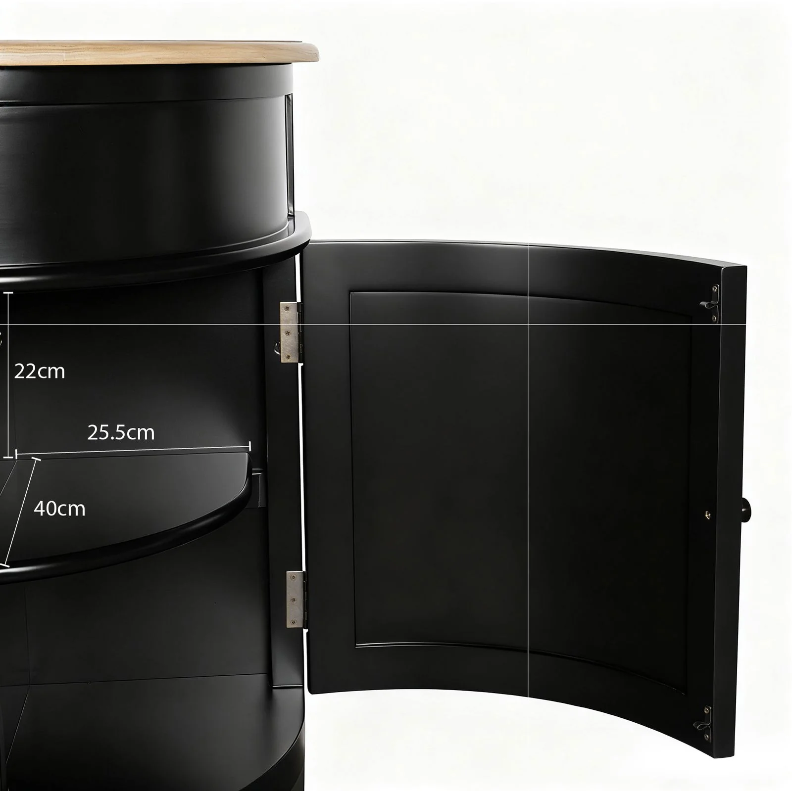 Hamptons Coastal Curve Sideboard Buffet & Ash Top Console Cabinet - Image 12