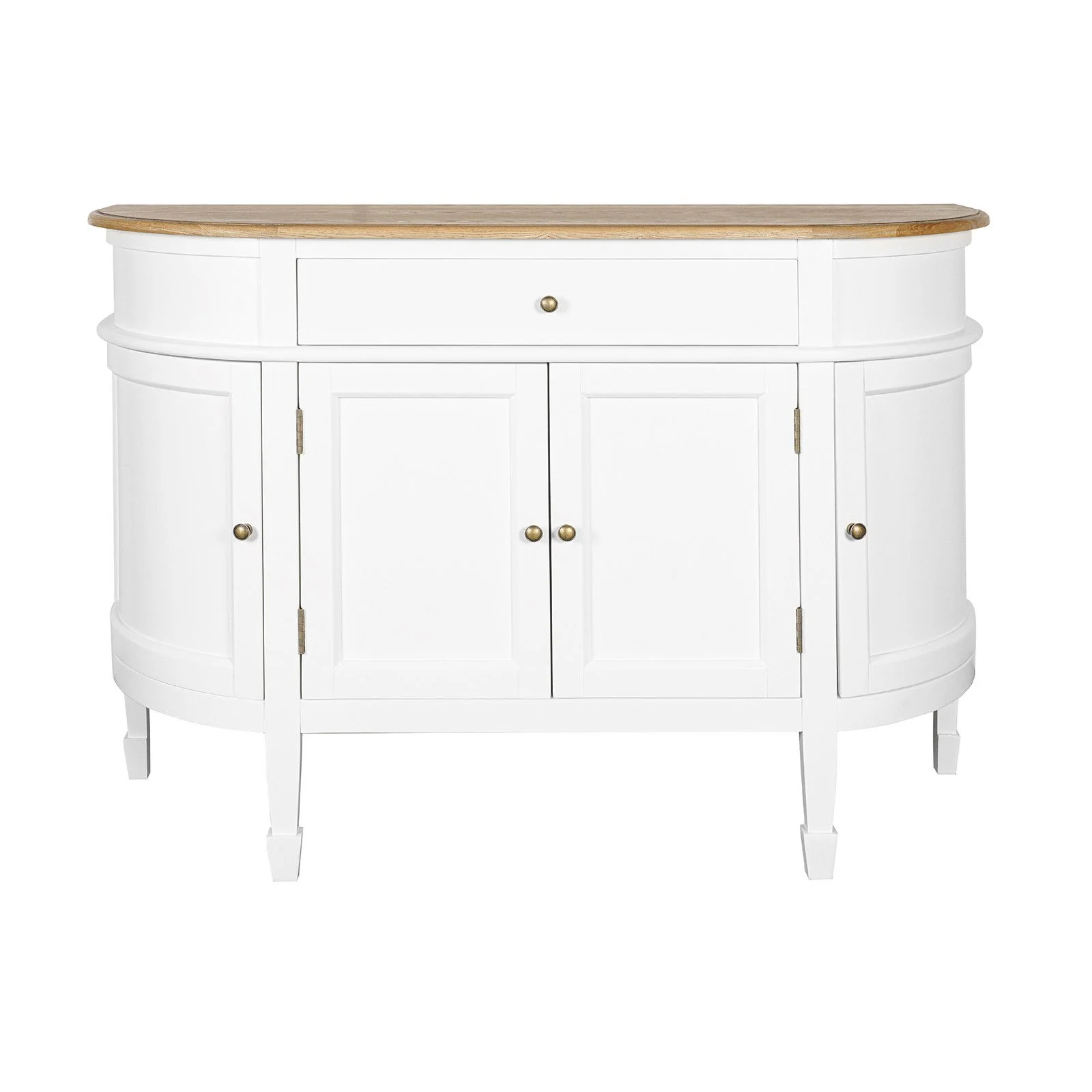 Hamptons Coastal Curve Sideboard Buffet & Ash Top Console Cabinet - Image 13
