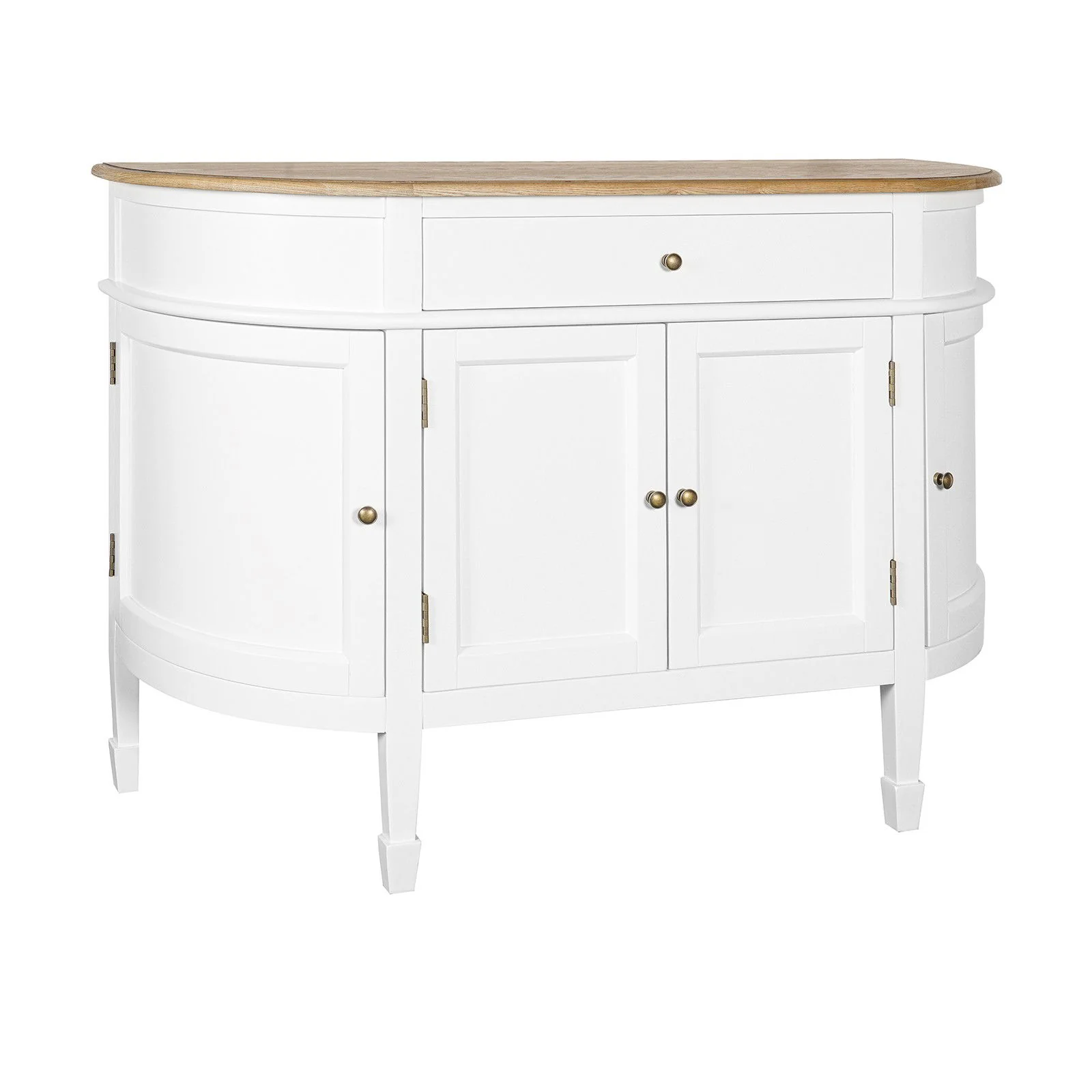 Hamptons Coastal Curve Sideboard Buffet & Ash Top Console Cabinet - Image 15