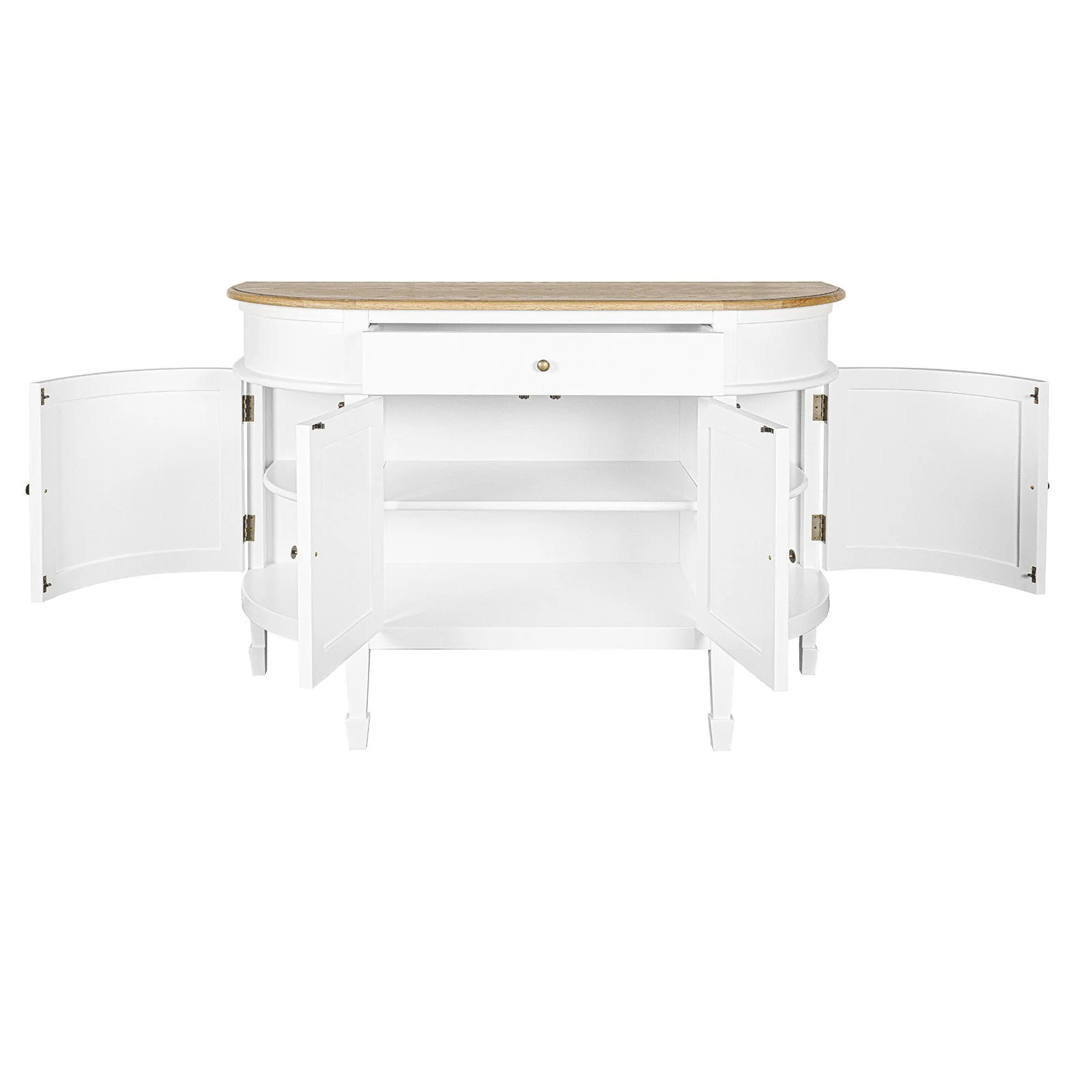 Hamptons Coastal Curve Sideboard Buffet & Ash Top Console Cabinet - Image 17