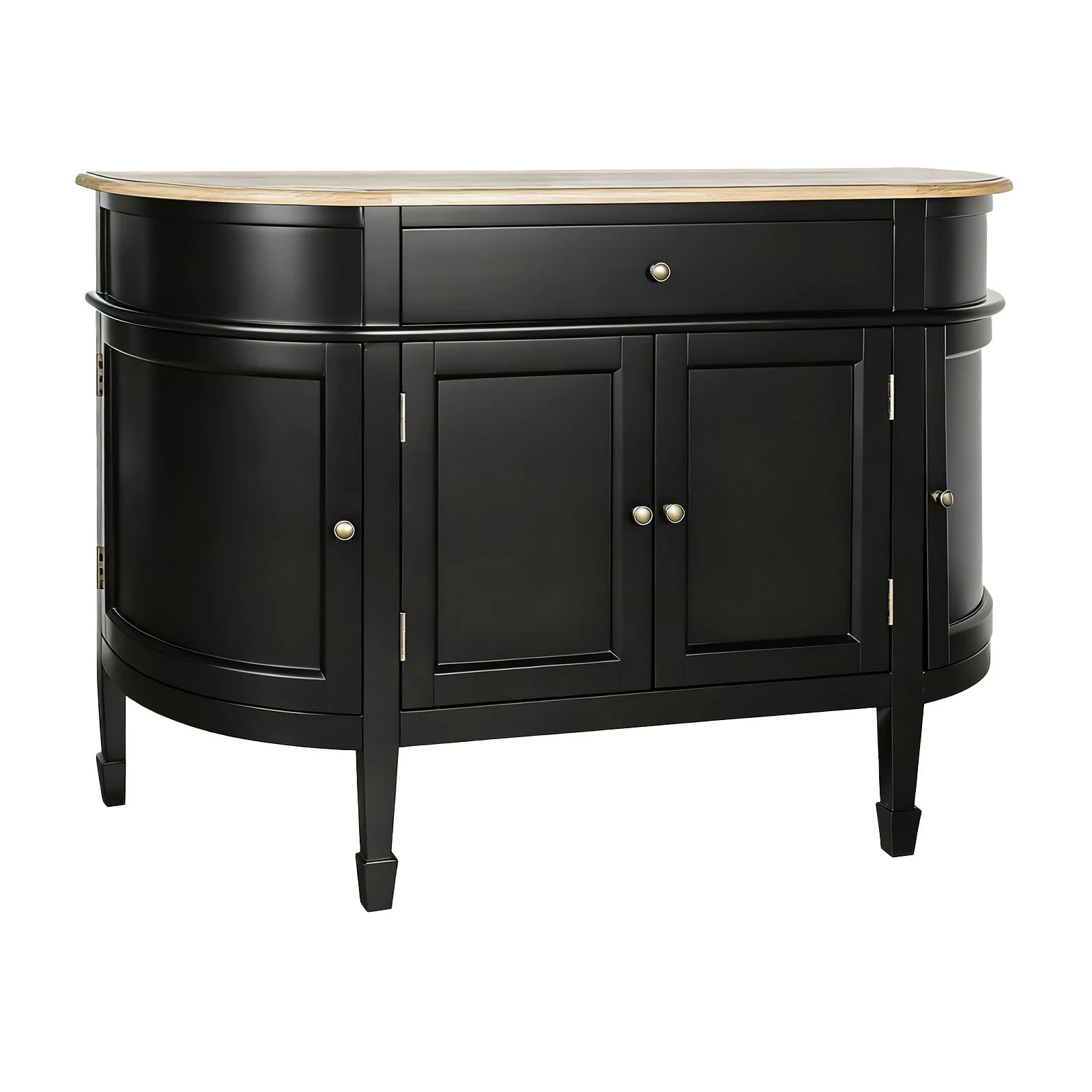 Hamptons Coastal Curve Sideboard Buffet & Ash Top Console Cabinet - Image 3