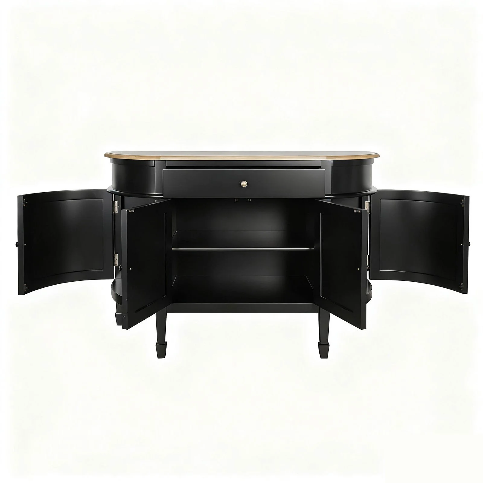 Hamptons Coastal Curve Sideboard Buffet & Ash Top Console Cabinet - Image 5