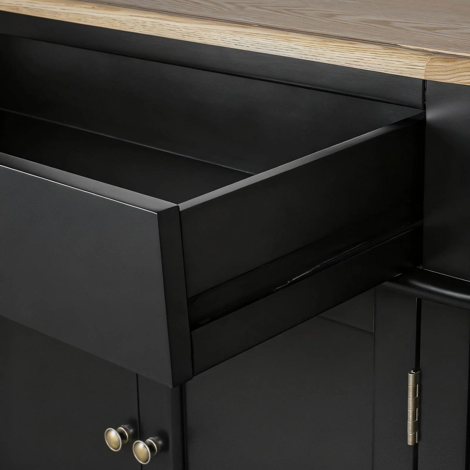 Hamptons Coastal Curve Sideboard Buffet & Ash Top Console Cabinet - Image 8
