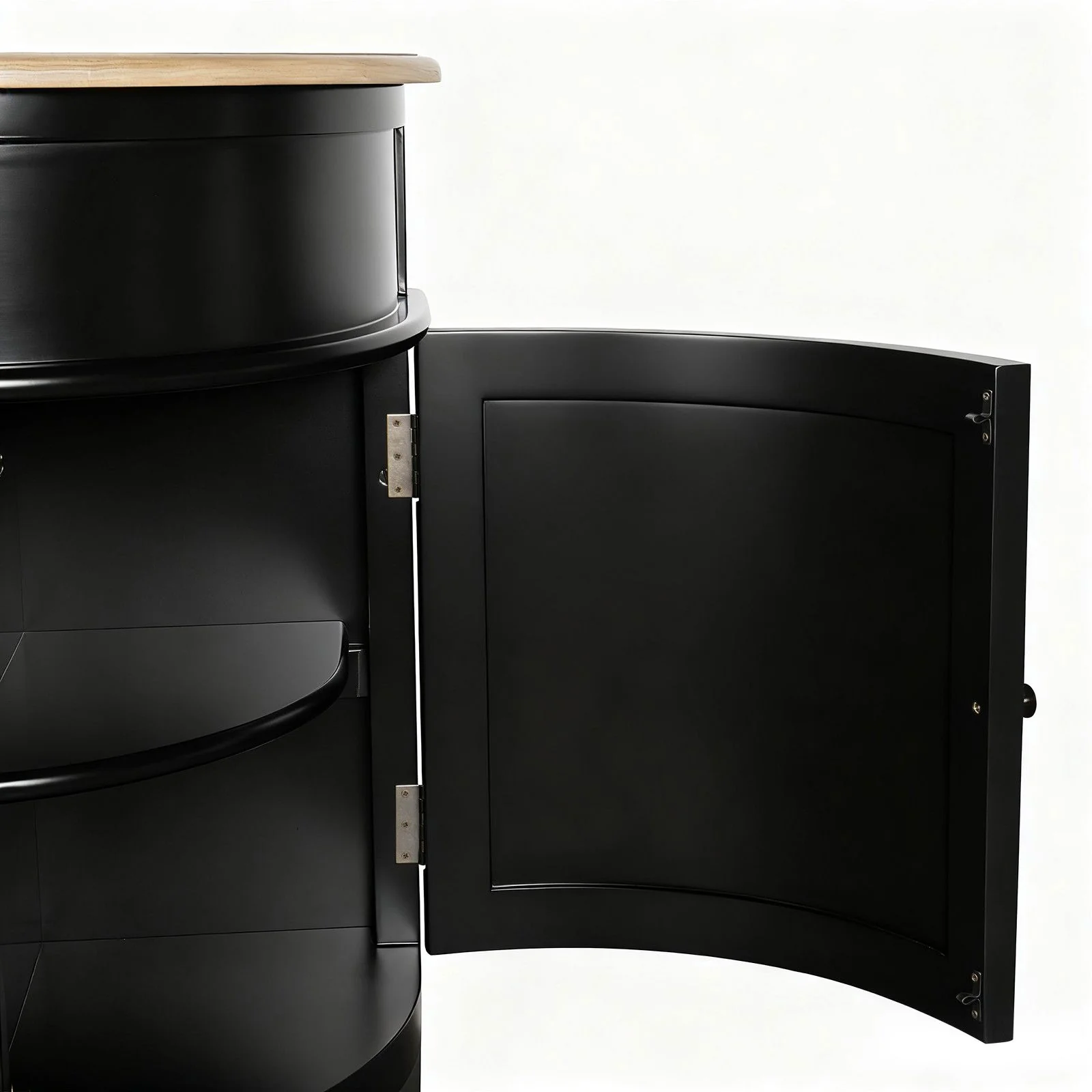 Hamptons Coastal Curve Sideboard Buffet & Ash Top Console Cabinet - Image 9