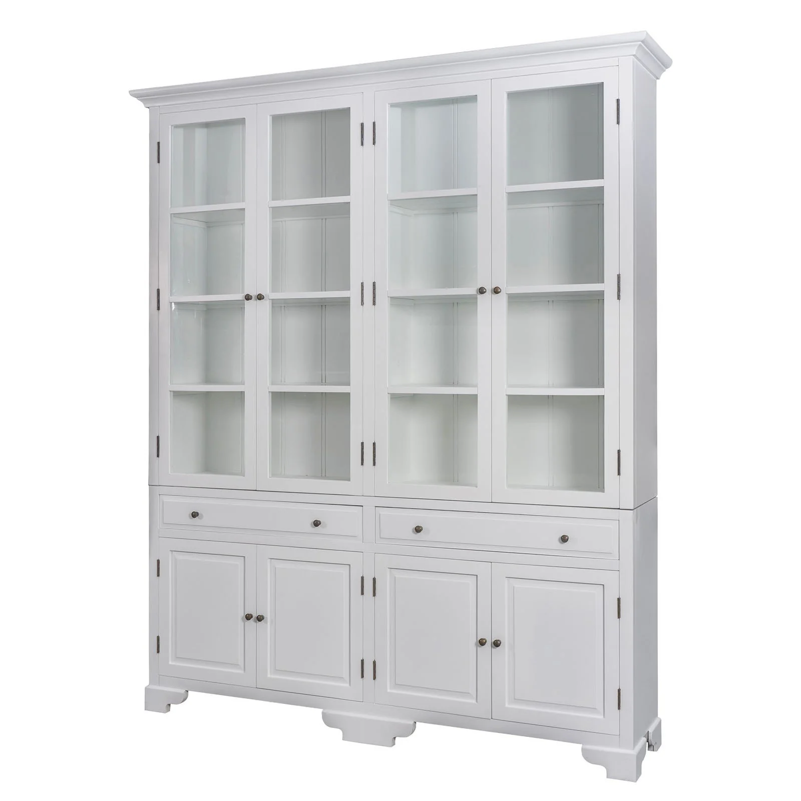 Hamptons Coastal Glass Display Cabinet Bookcase - Image 3