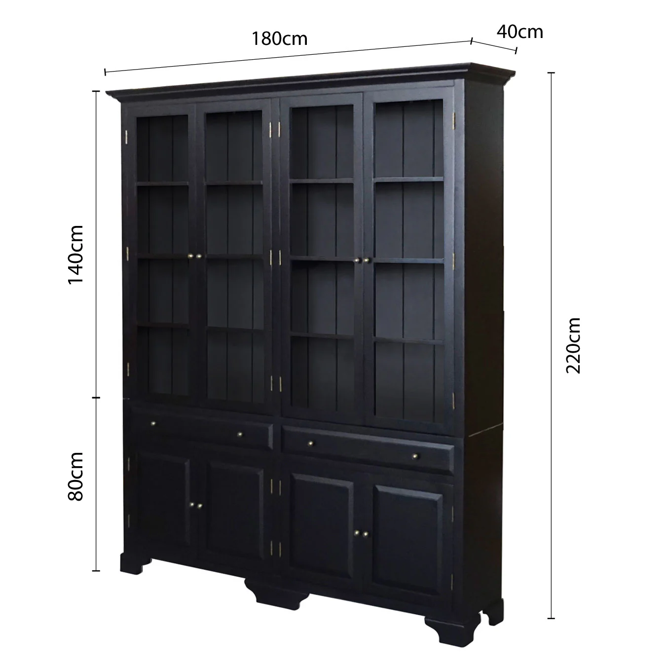Hamptons Coastal Glass Display Cabinet Bookcase - Image 30