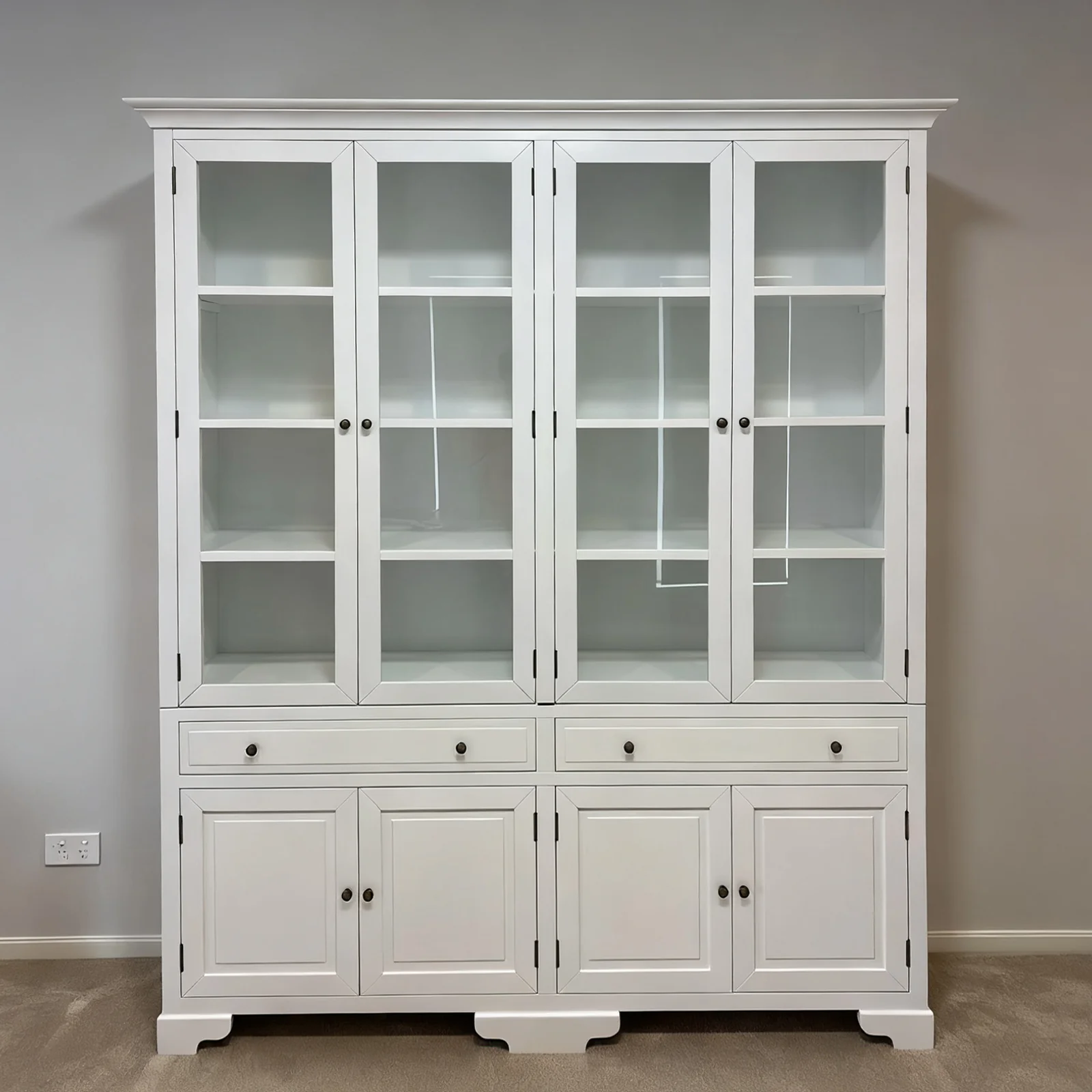 Hamptons Coastal Glass Display Cabinet Bookcase - Image 31