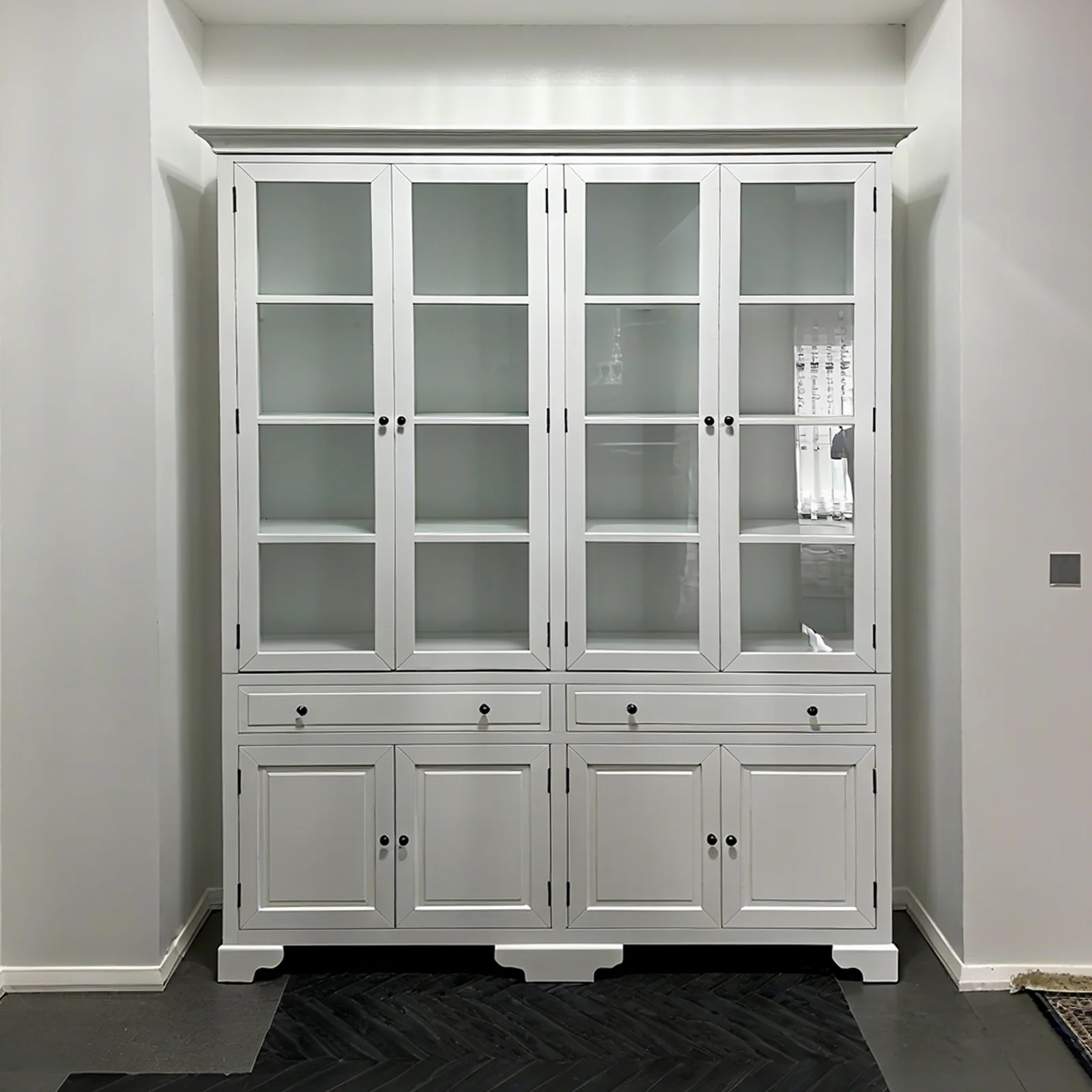 Hamptons Coastal Glass Display Cabinet Bookcase - Image 32