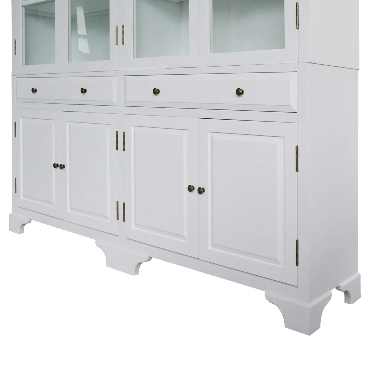 Hamptons Coastal Glass Display Cabinet Bookcase - Image 5