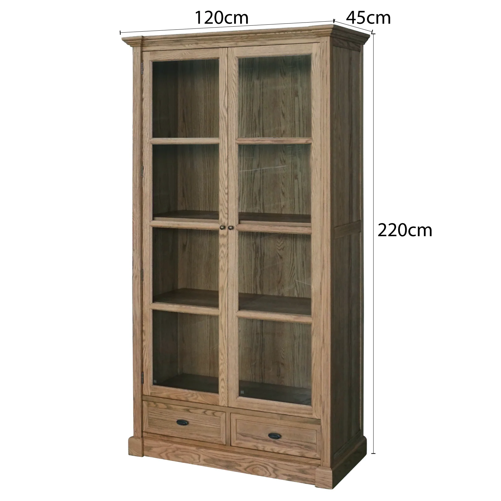 Hamptons Coastal Glass Display Cabinet Bookcase - Image 11